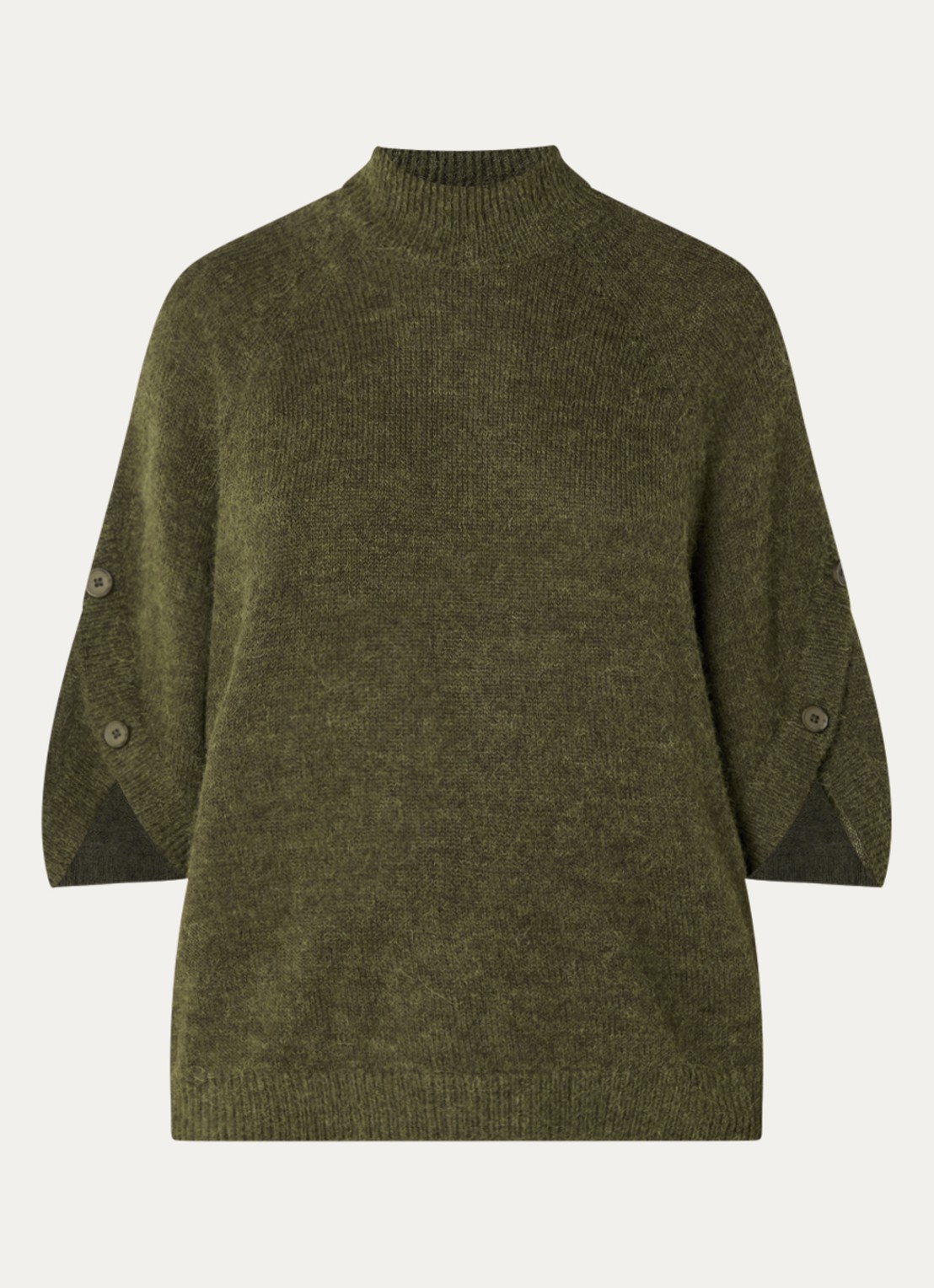 Dante 6 Mahani fijngebreide top in alpaca wolblend - voorkant groen