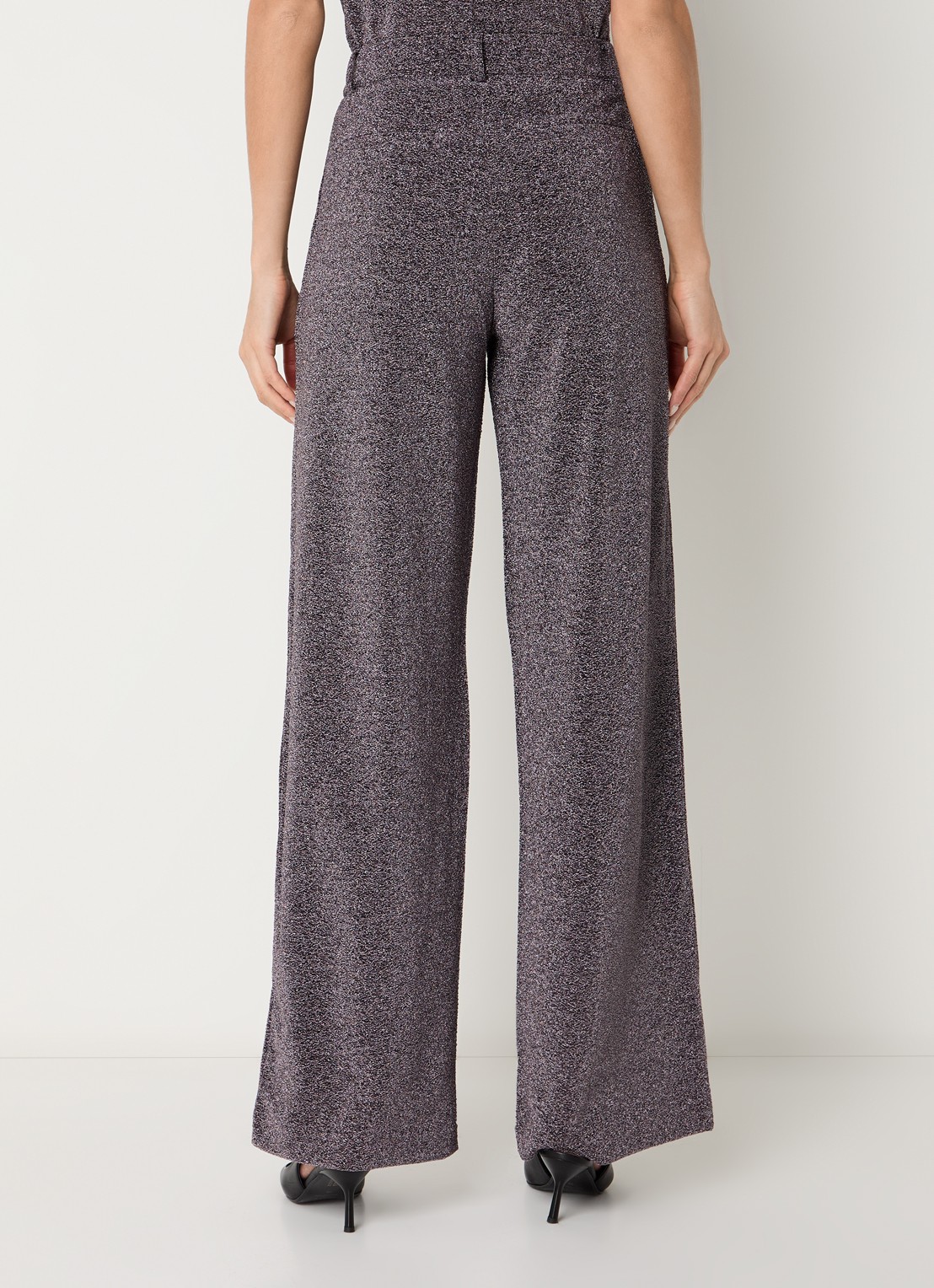Dante 6 Noemia high waist straight fit pantalon met lurex - detail 4 lichtpaars