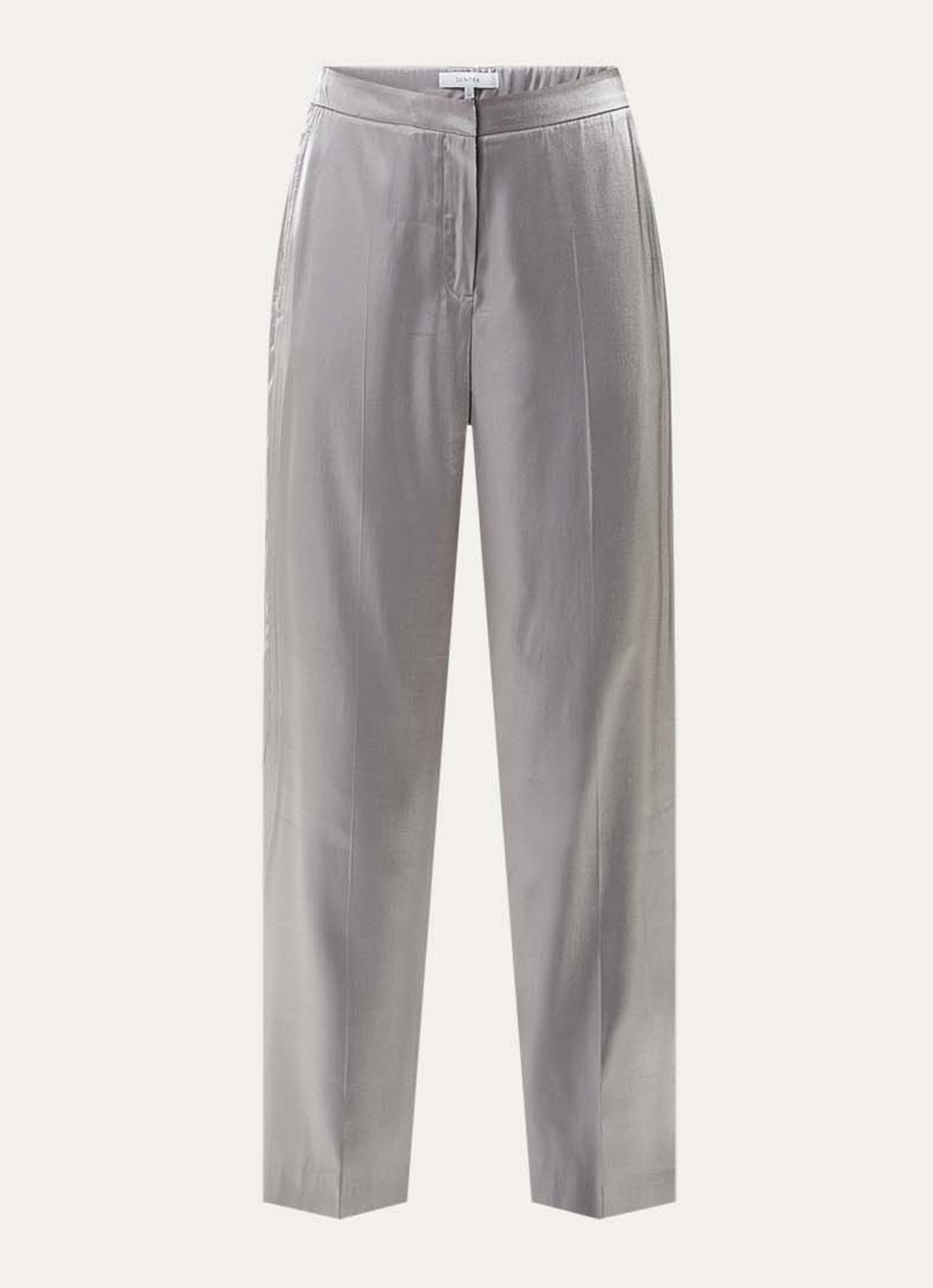 Dante 6 Purity mid waist wide fit pantalon met glanzende finish - voorkant 3 zilver