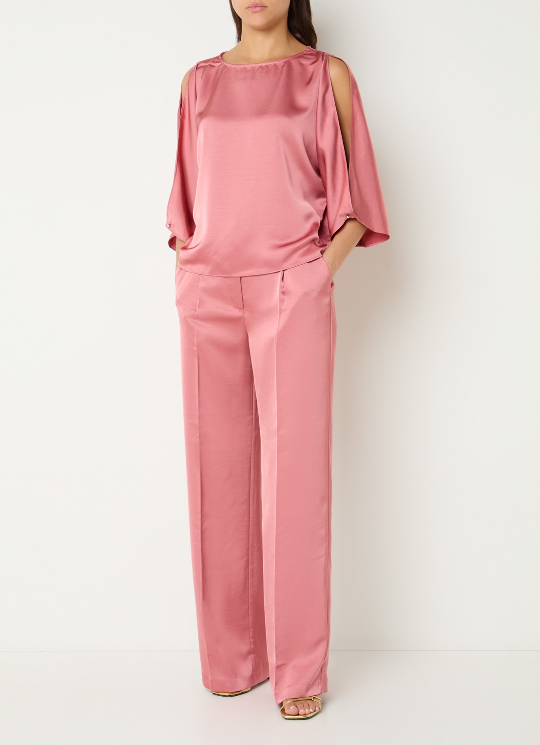 Dante 6 Risette top van satijn  - voorkant 4 roze