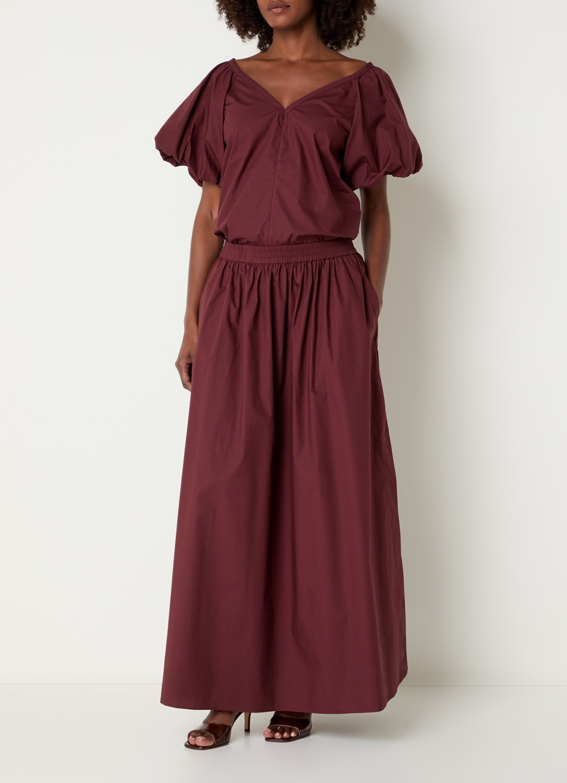 Dante 6 Rosalie tuniek met pofmouw - voorkant 3 bordeauxrood