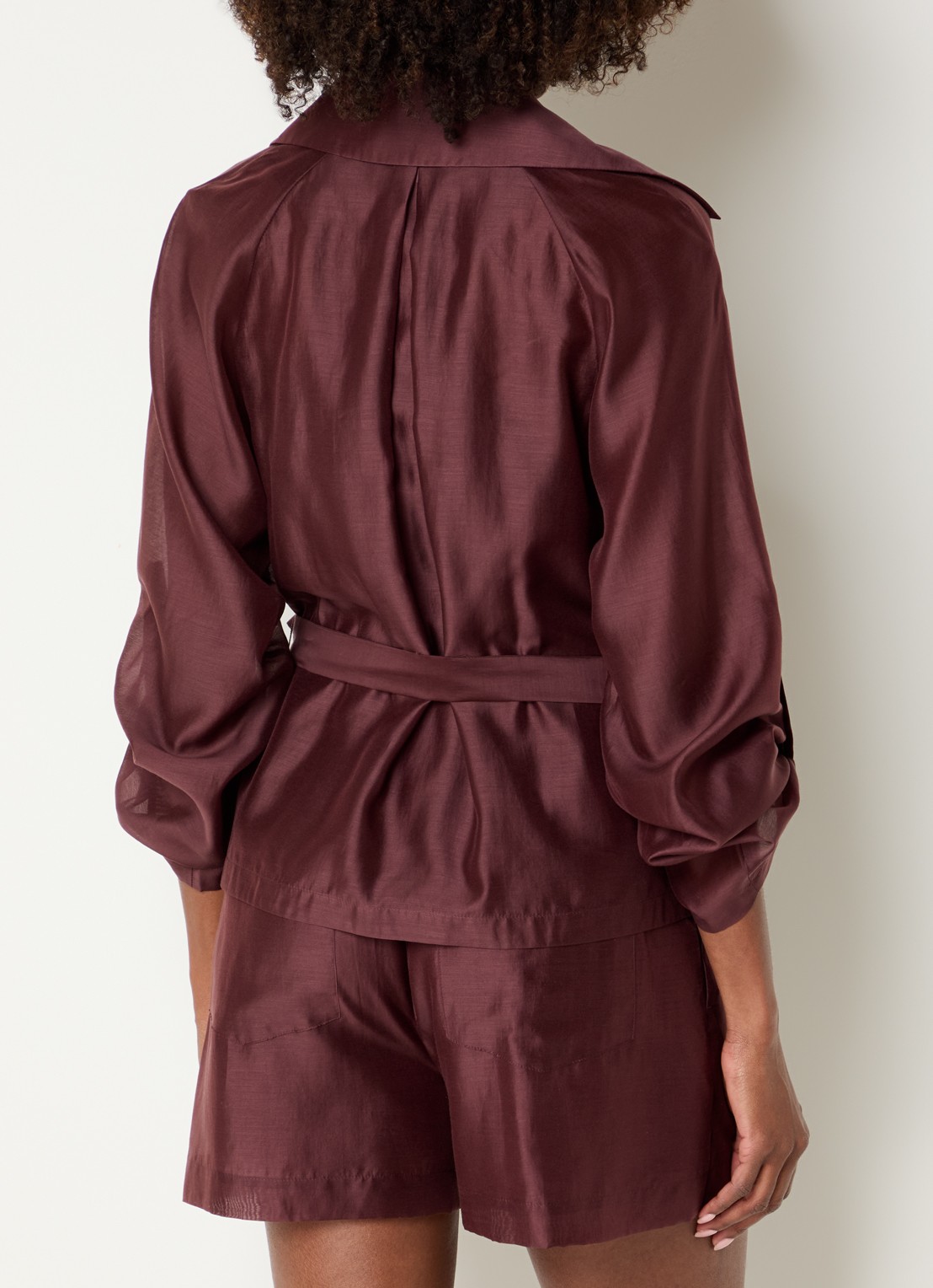 Dante 6 Svea blazer met ceintuur - achterkant 4 kastanjebruin
