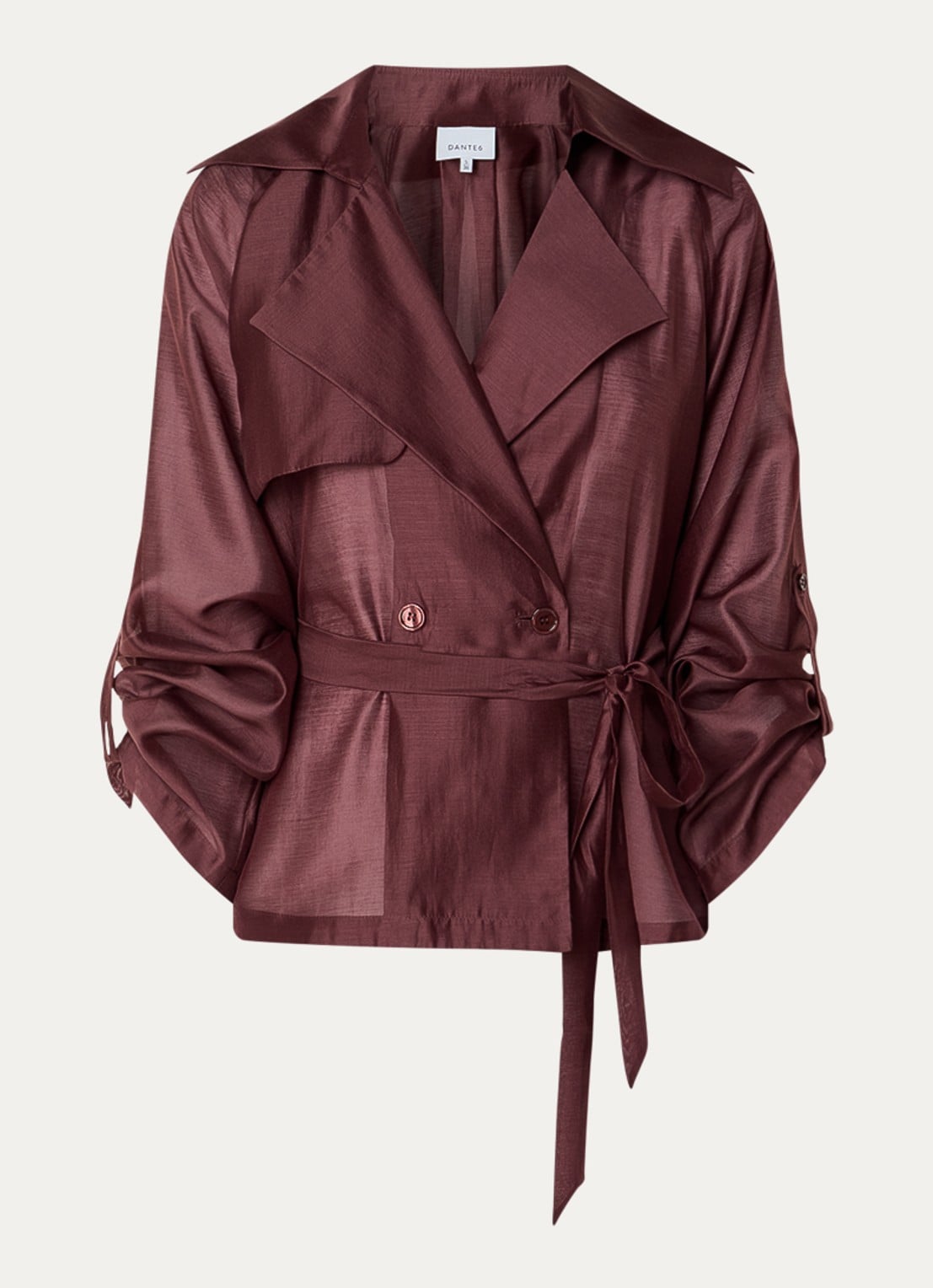 Dante 6 Svea blazer met ceintuur - voorkant 2 kastanjebruin