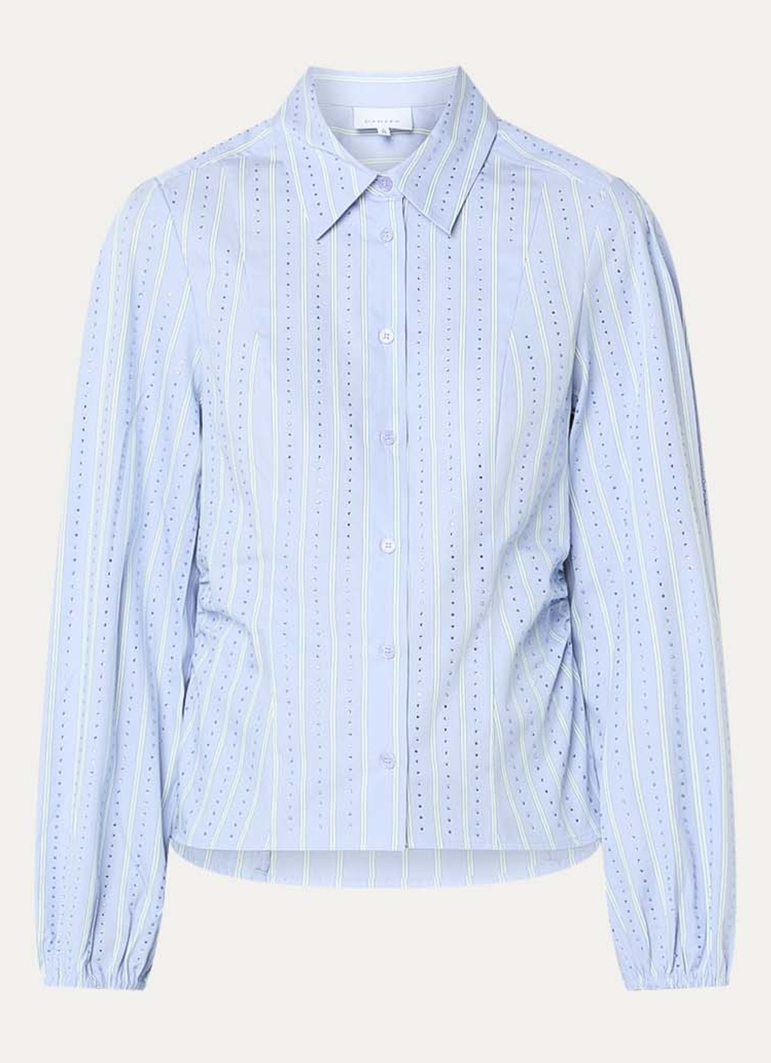 Dante 6 Therese blouse met strass en streepprint - voorkant 2 lichtblauw