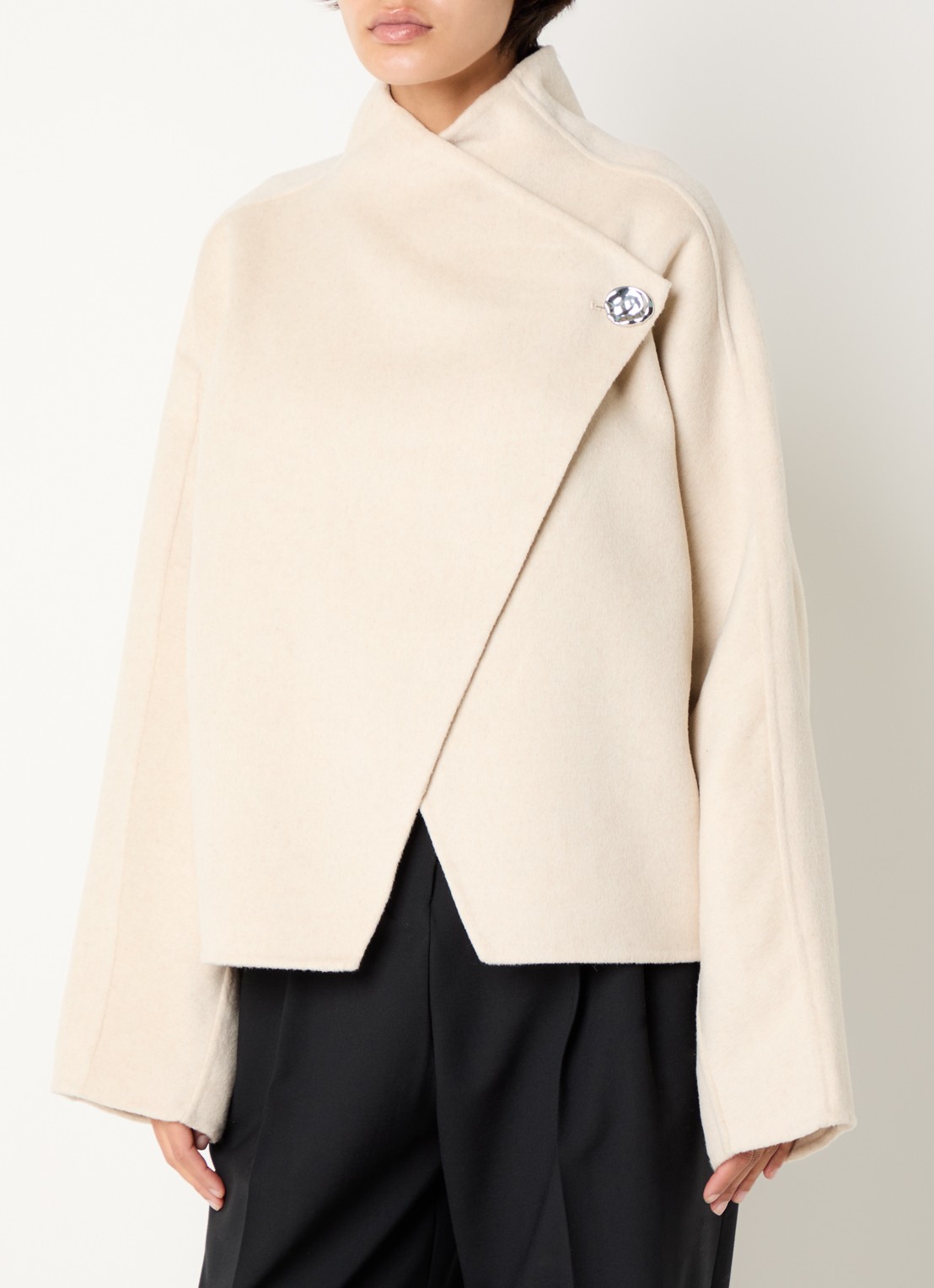 Day Birger et Mikkelsen Daydesiree jack in wolblend met asymmetrische zoom - detail 4 groen