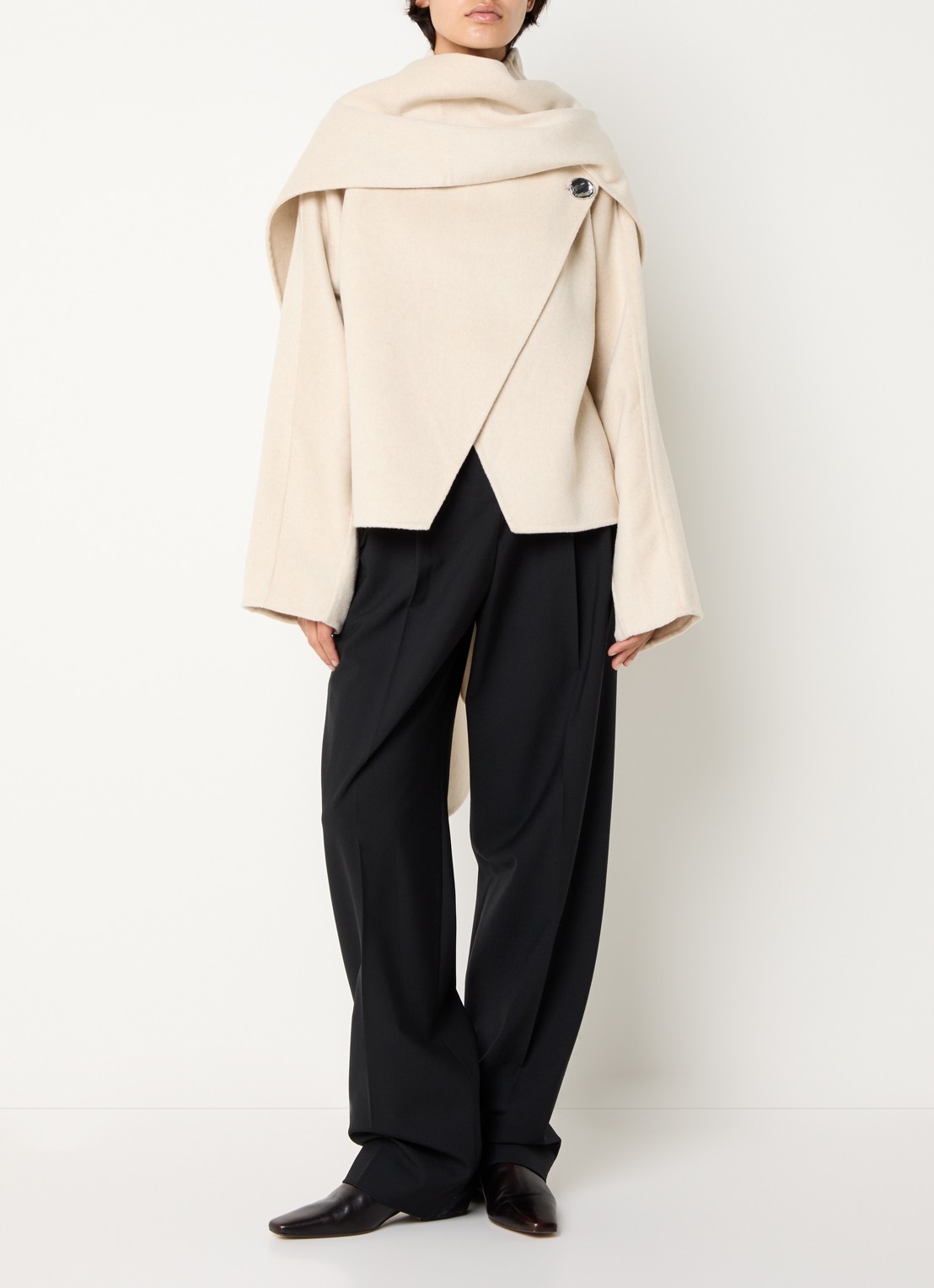 Day Birger et Mikkelsen Daydesiree jack in wolblend met asymmetrische zoom - voorkant 2 groen