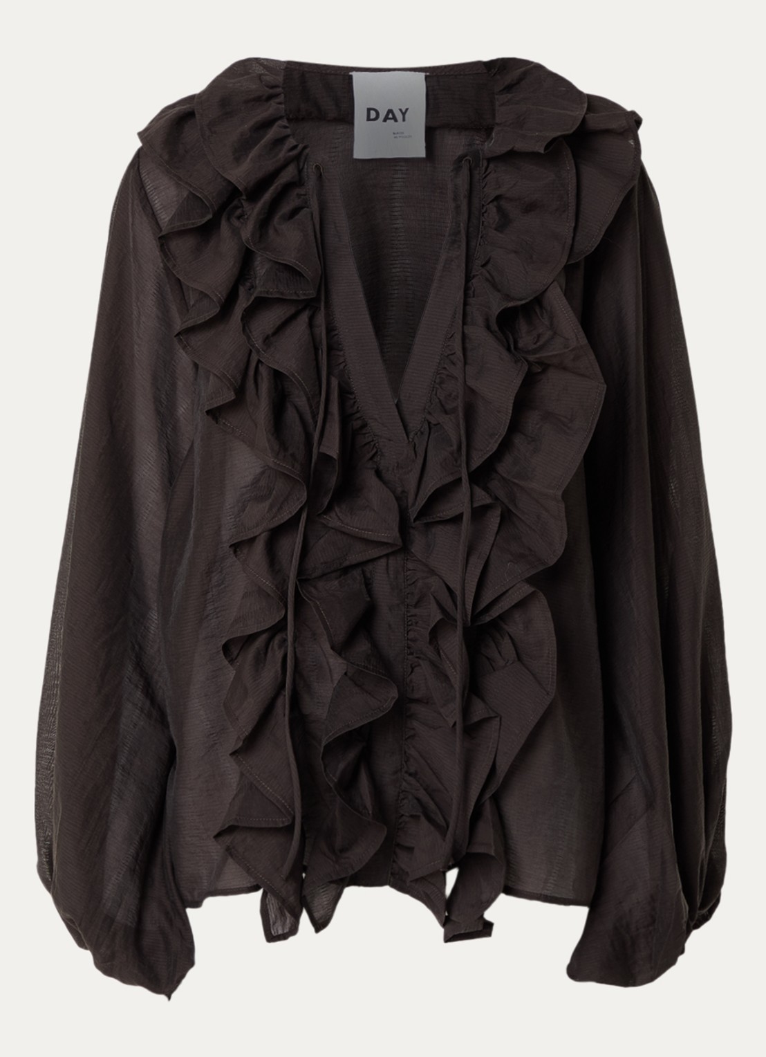 Day Birger et Mikkelsen Dayfrey tuniek met ruches - voorkant bruin