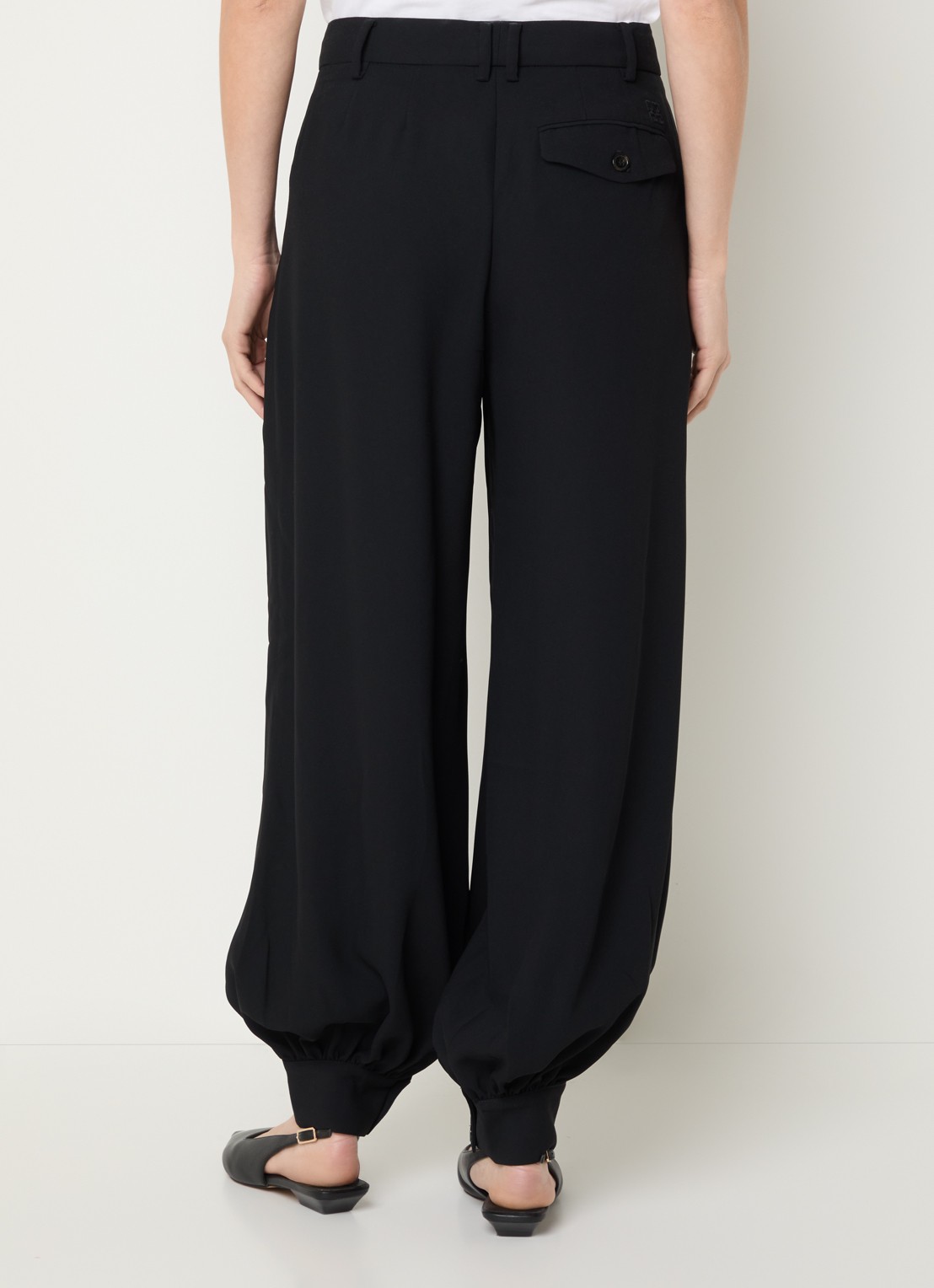 Day Birger et Mikkelsen Dayoda high waist tapered fit pantalon met steekzakken - achterkant 4 zwart