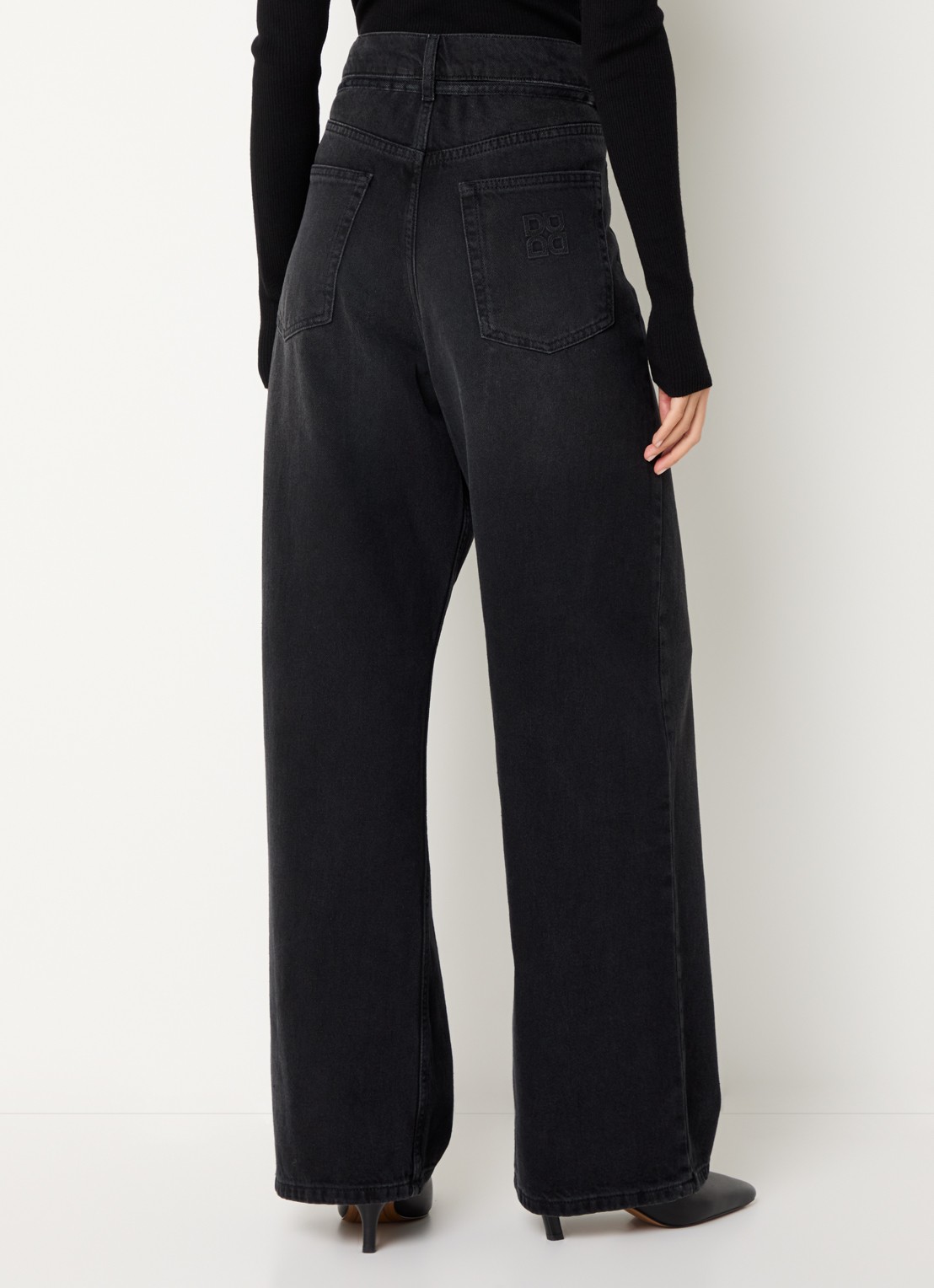 Day Birger et Mikkelsen Elijah high waist wide leg jeans met gekleurde wassing - achterkant 3 zwart