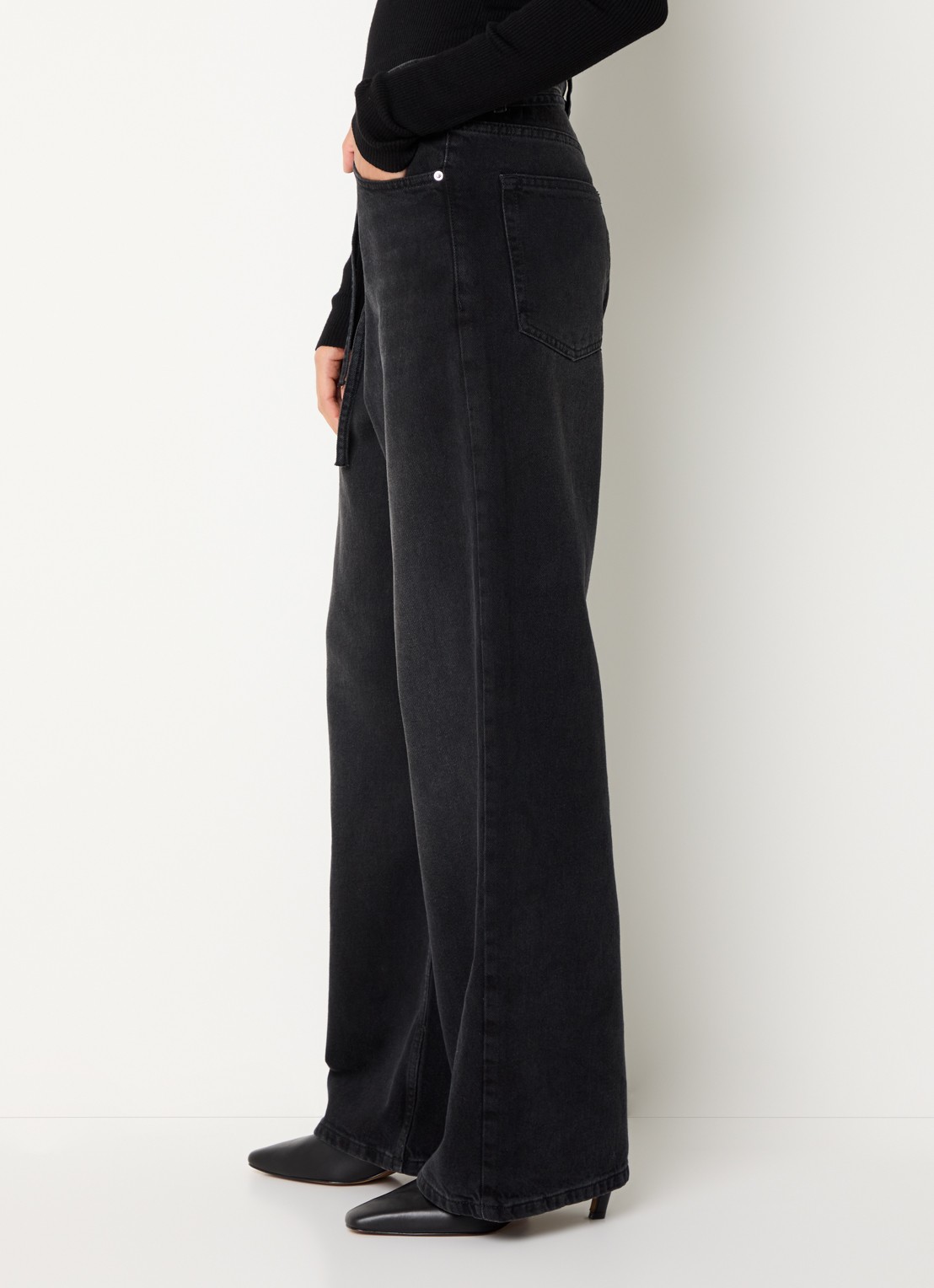 Day Birger et Mikkelsen Elijah high waist wide leg jeans met gekleurde wassing - detail 5 zwart