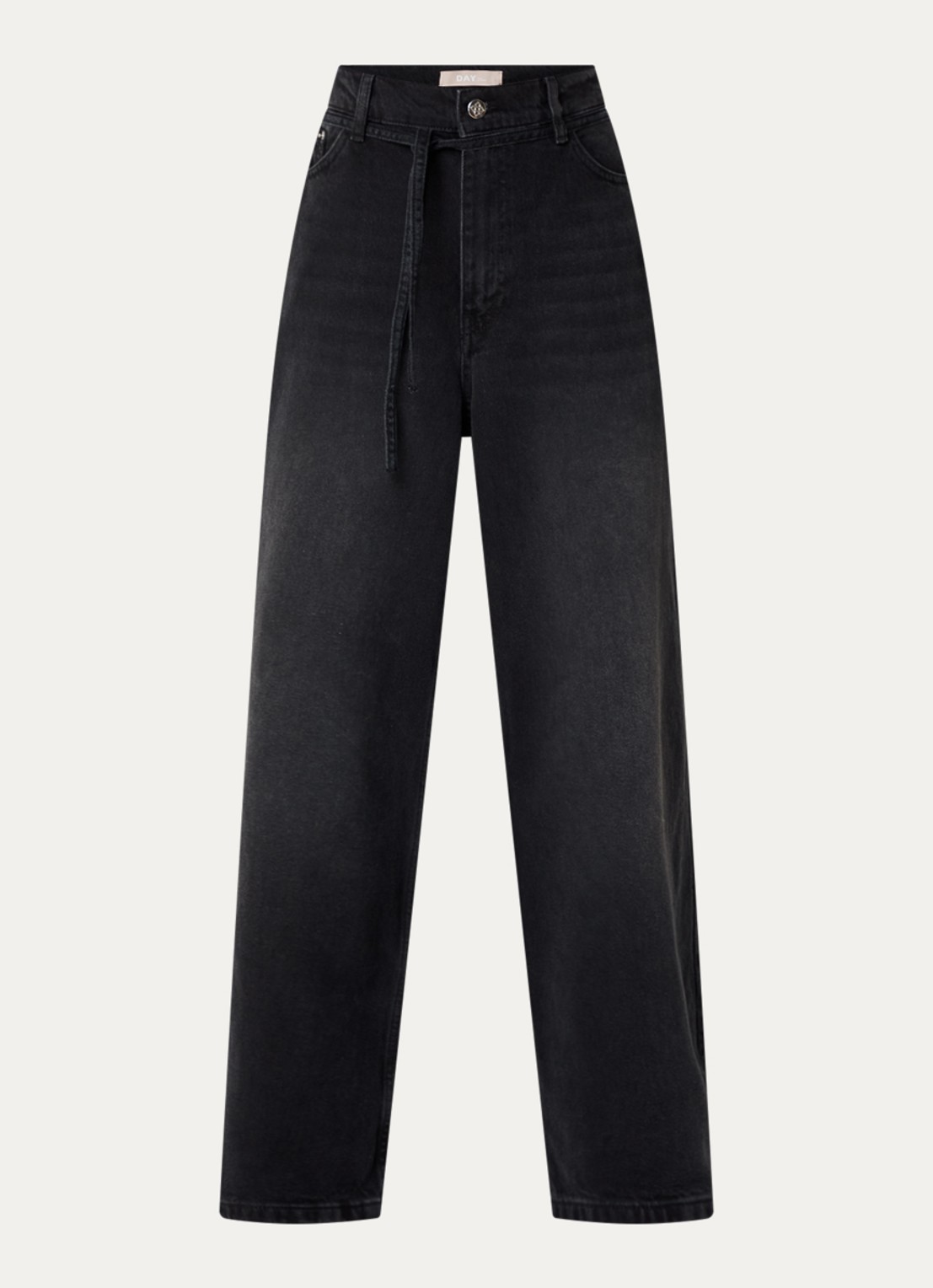 Day Birger et Mikkelsen Elijah high waist wide leg jeans met gekleurde wassing - voorkant zwart