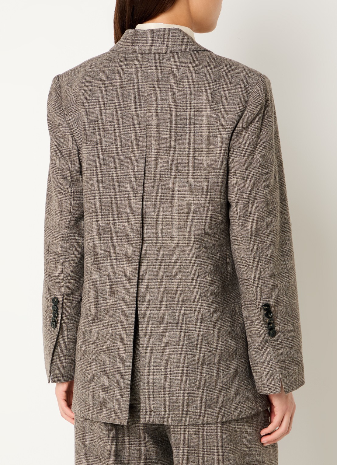 Day Birger et Mikkelsen Wales blazer met split en ruitdessin - achterkant 3 lichtbruin