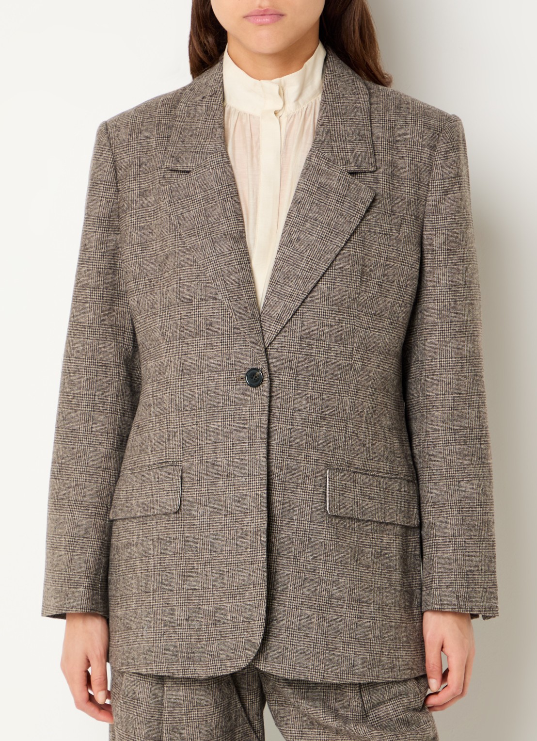Day Birger et Mikkelsen Wales blazer met split en ruitdessin - detail 4 lichtbruin