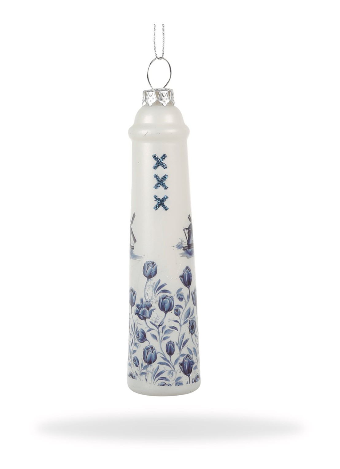 De Ballen Uit Amsterdammertje kersthanger 10,4 cm - voorkant 2 blauw