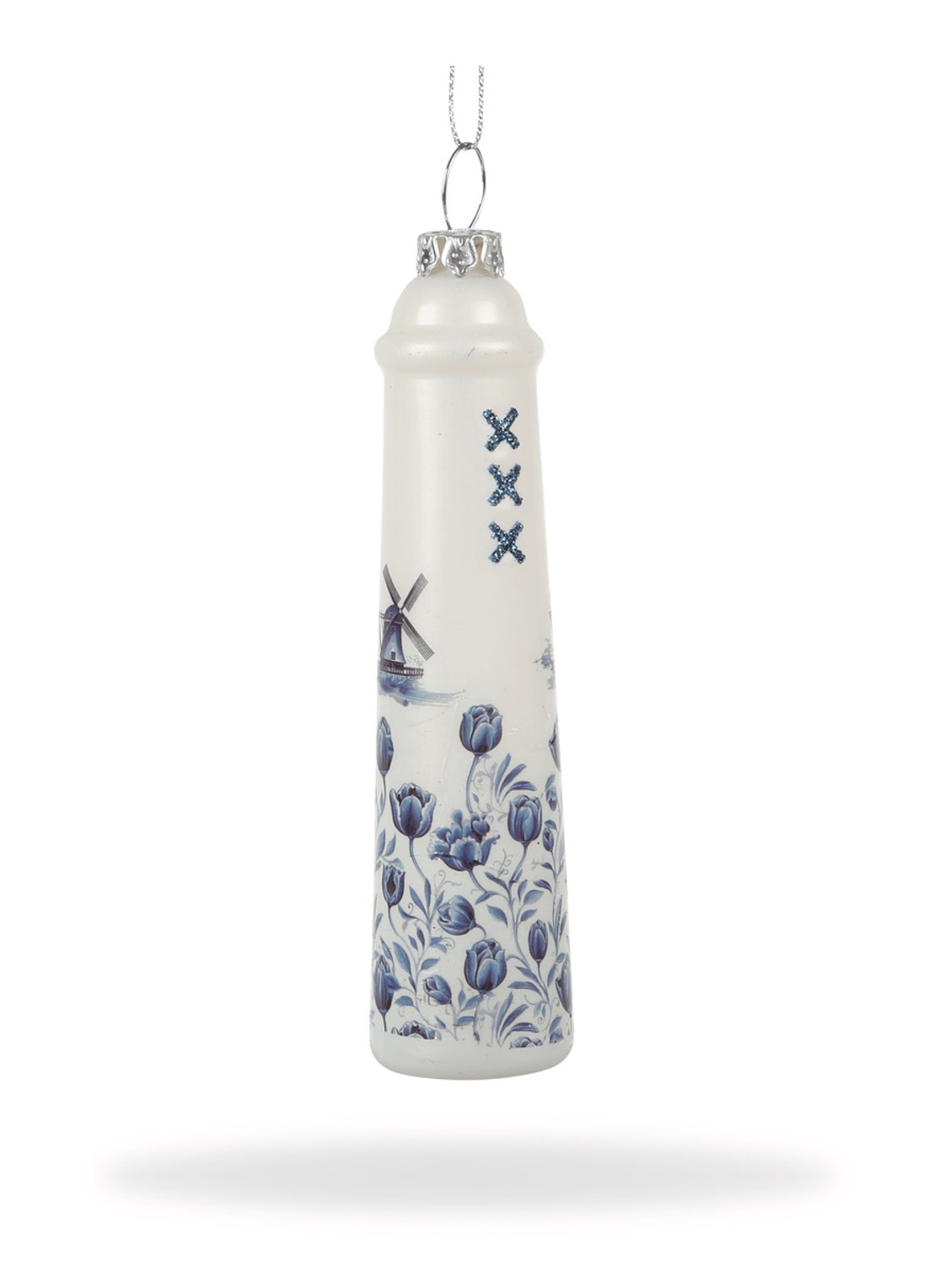 De Ballen Uit Amsterdammertje kersthanger 10,4 cm - voorkant 3 blauw