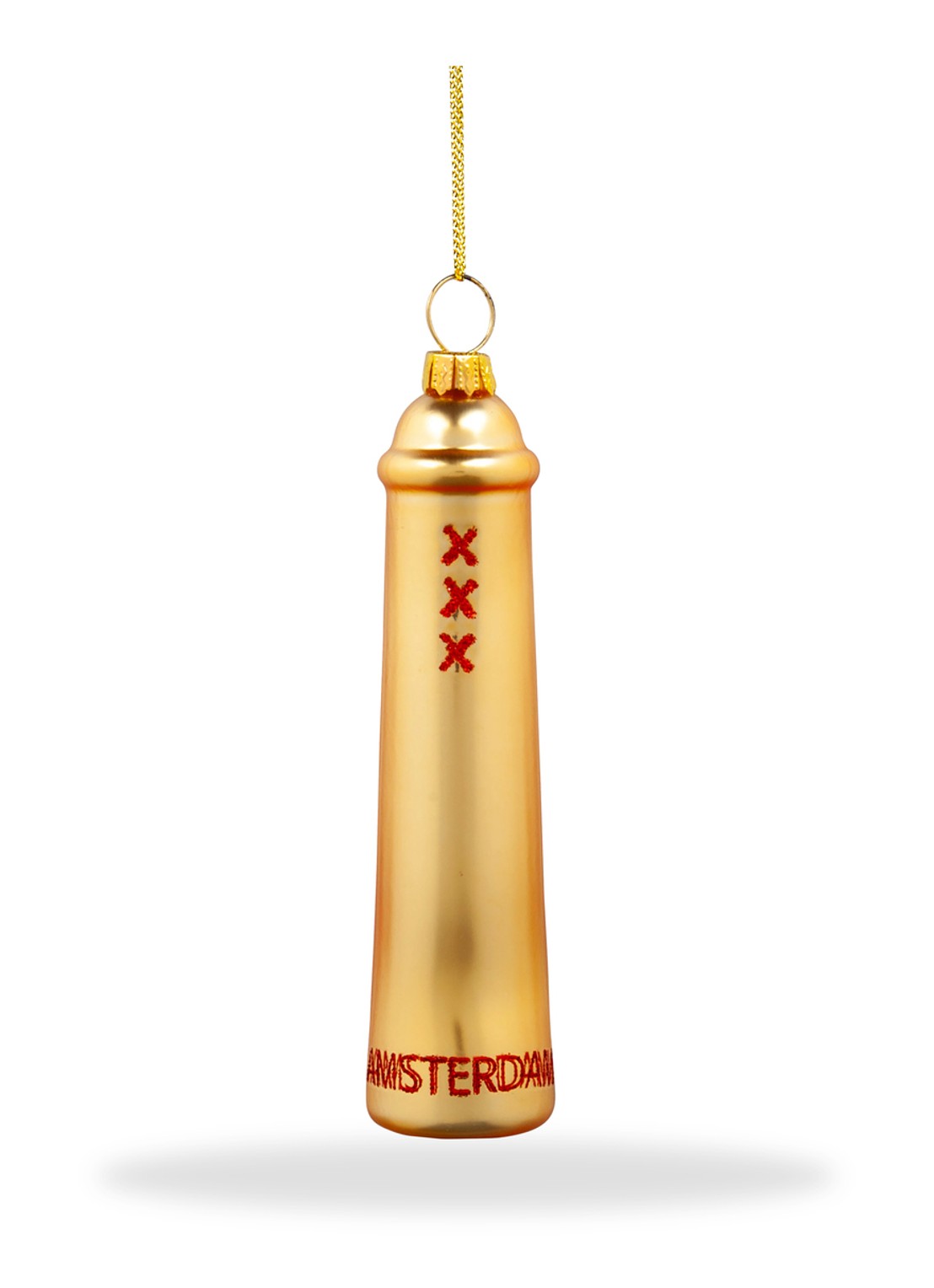 De Ballen Uit Amsterdammertje kersthanger 10,4 cm - voorkant 2 goud