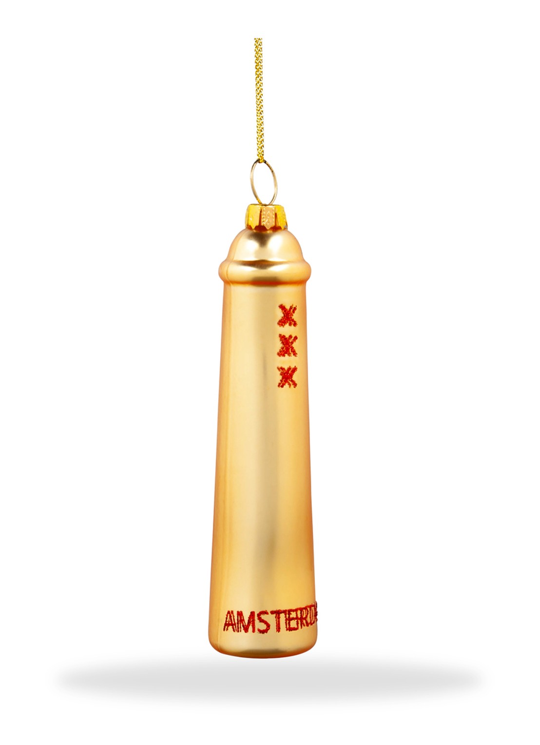 De Ballen Uit Amsterdammertje kersthanger 10,4 cm - voorkant 3 goud