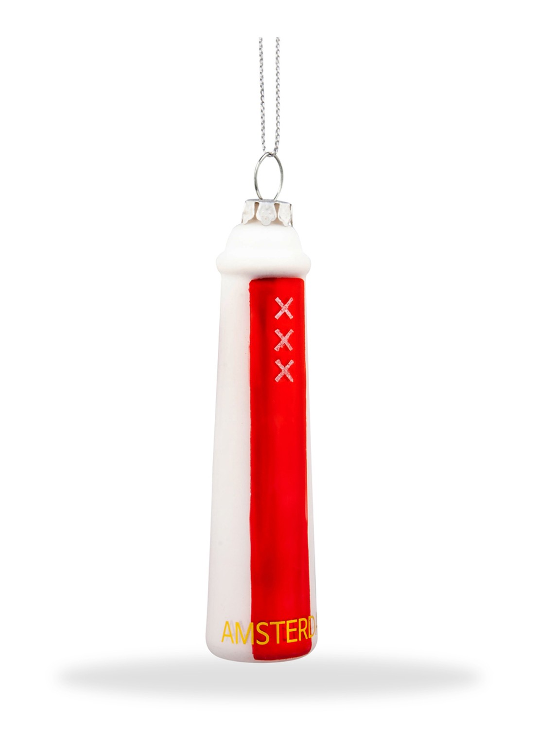 De Ballen Uit Amsterdammertje kersthanger 10,4 cm - voorkant 3 rood