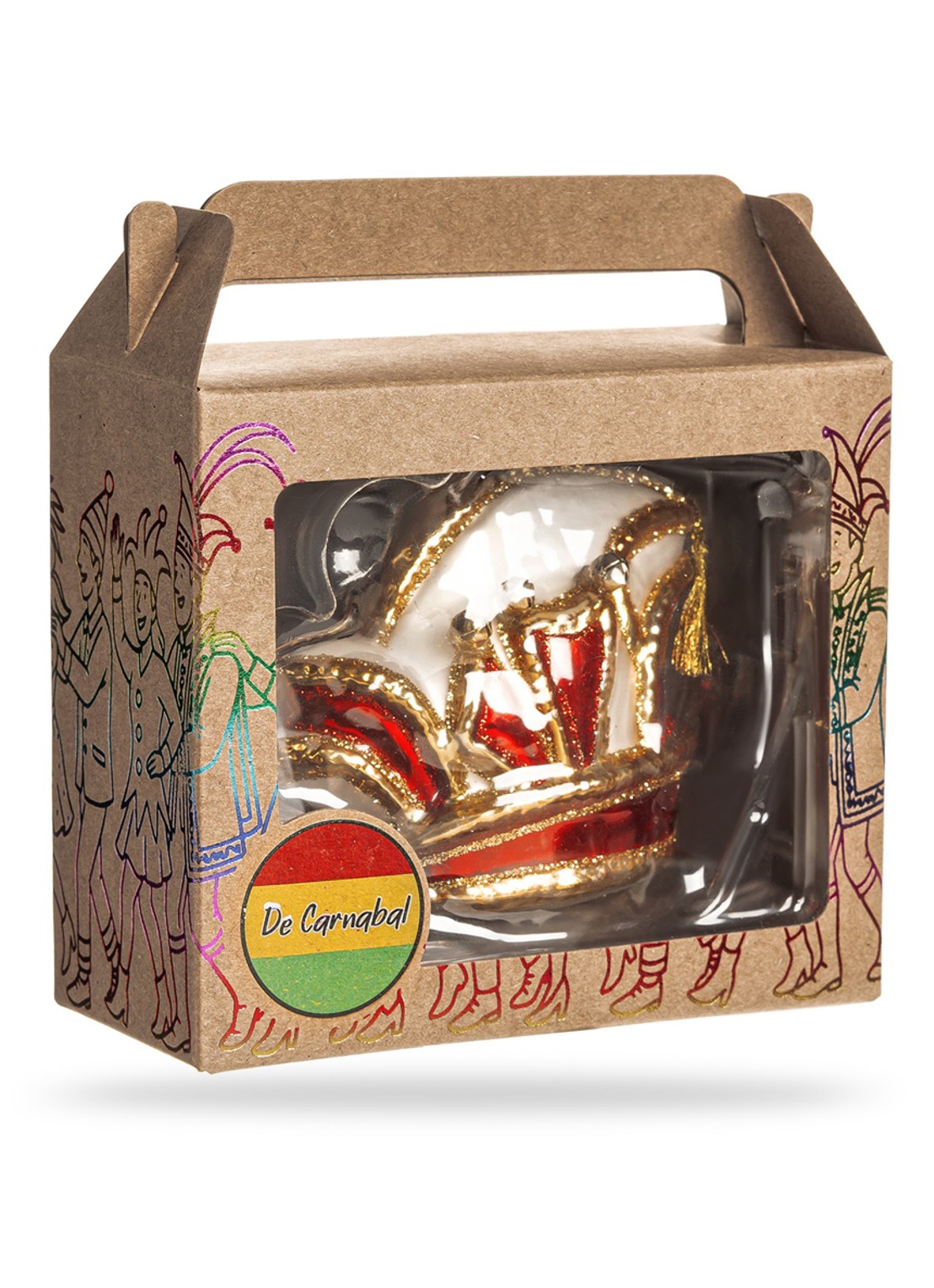 De Ballen Uit Carnabal kersthanger 5 cm - detail wit