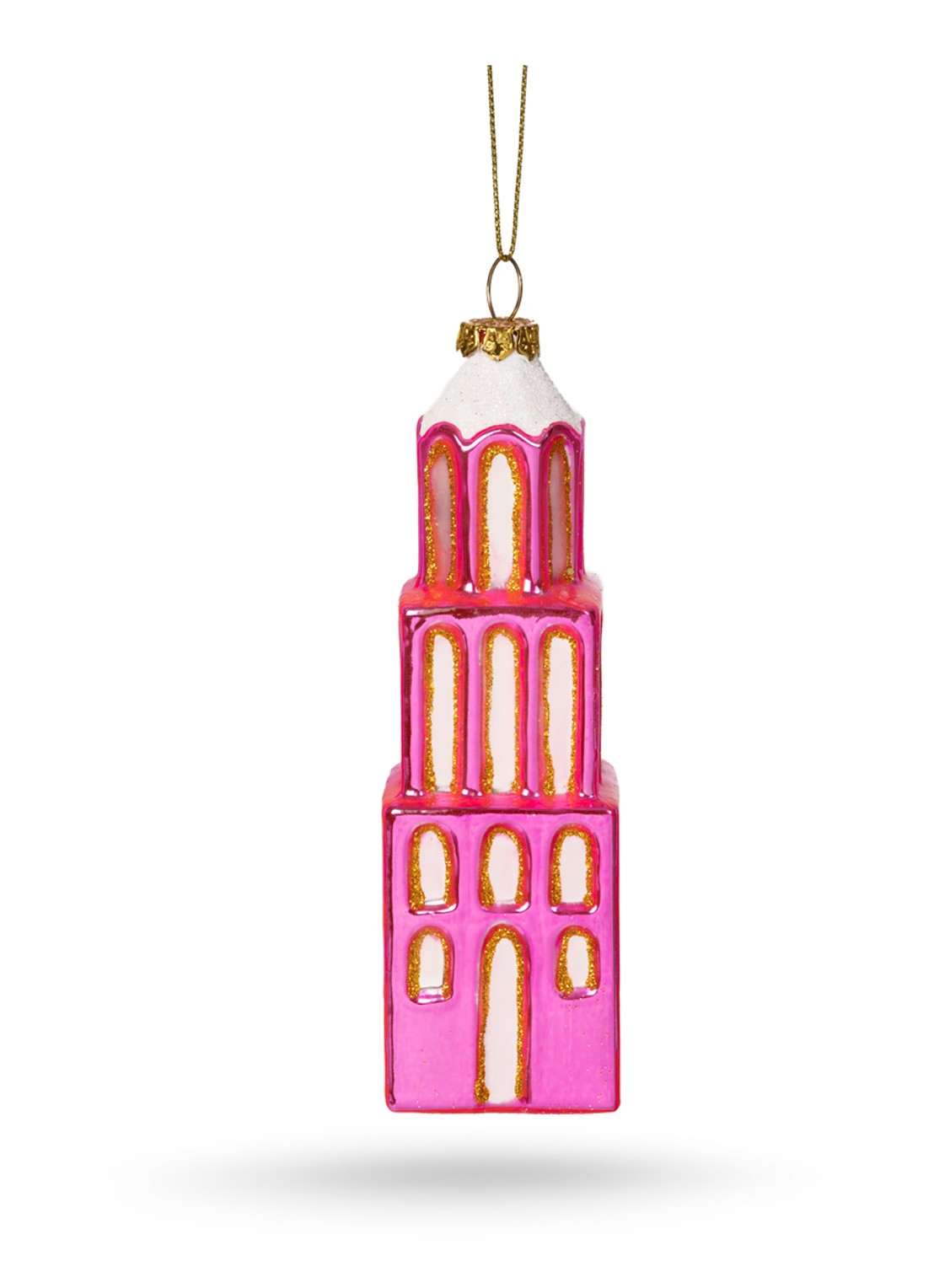 De Ballen Uit Domtoren kersthanger 13,6 cm - voorkant 2 fuchsia