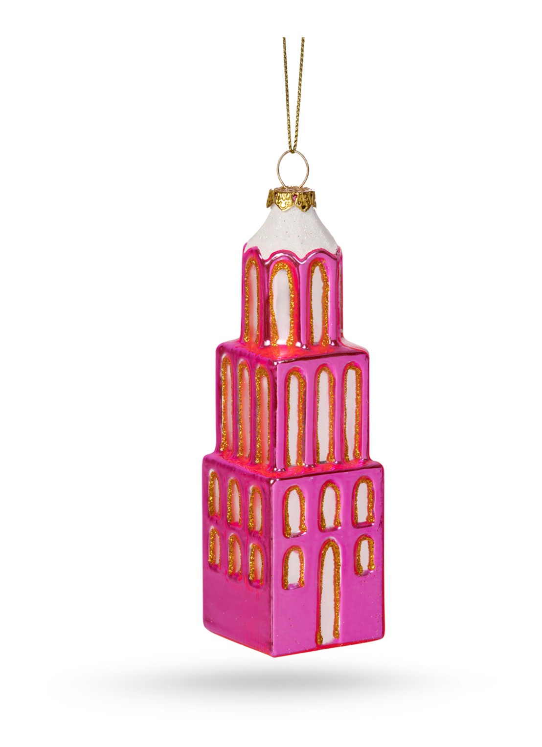 De Ballen Uit Domtoren kersthanger 13,6 cm - voorkant 3 fuchsia