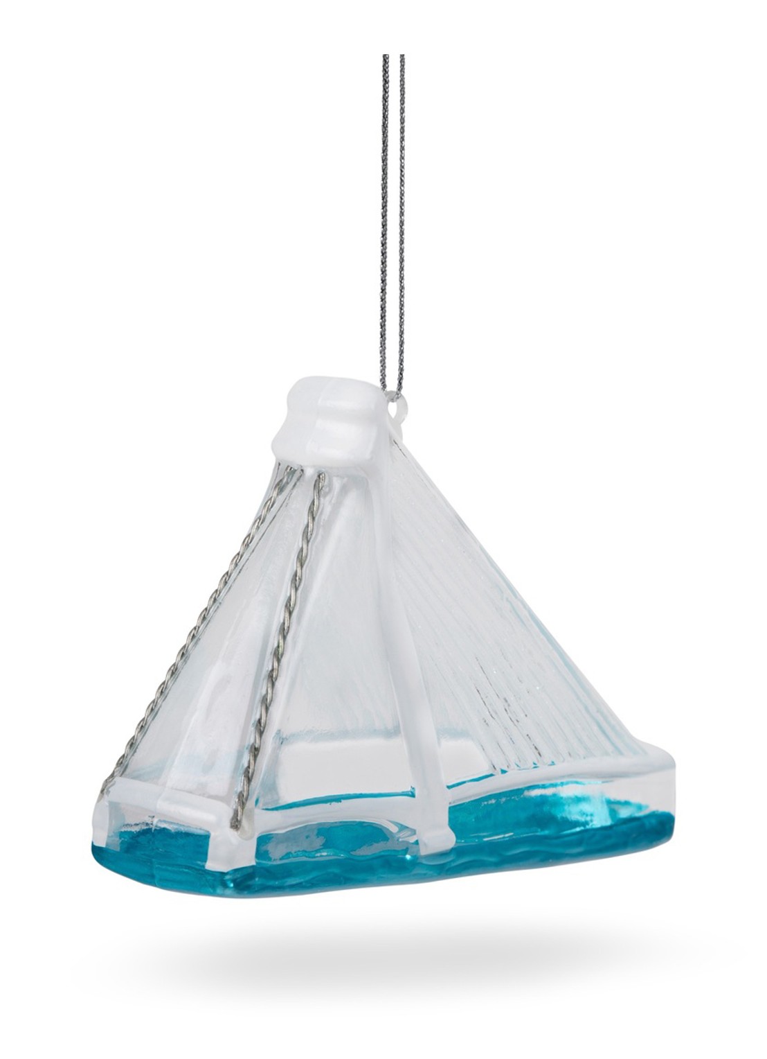 De Ballen Uit Erasmusbrug kersthanger 6  cm - voorkant 3 wit