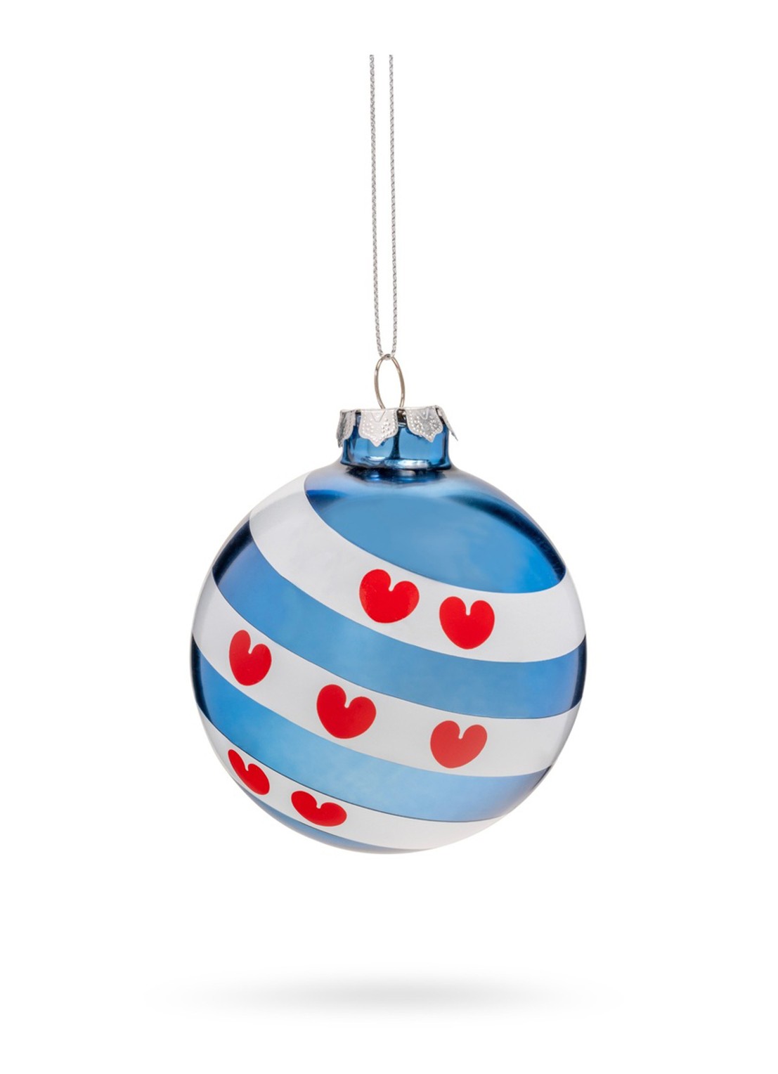 De Ballen Uit Friese Vlagbal kerstbal 8 cm - voorkant blauw