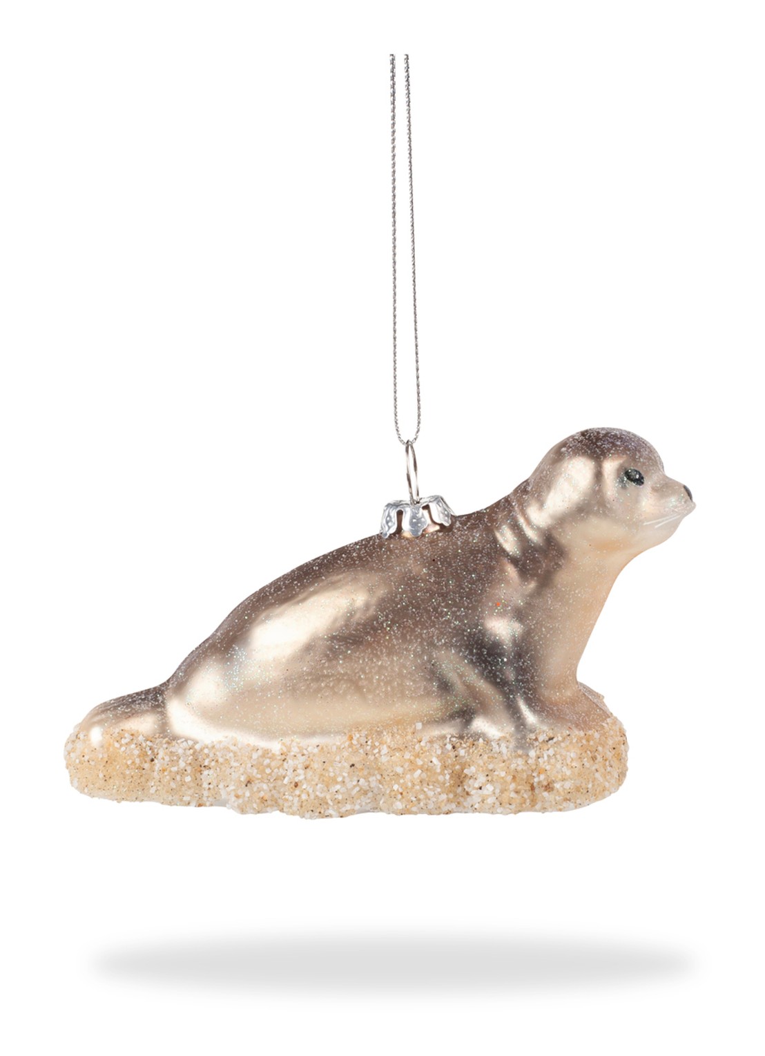 De Ballen Uit Zeehond kersthanger 7 cm - voorkant 3 zand