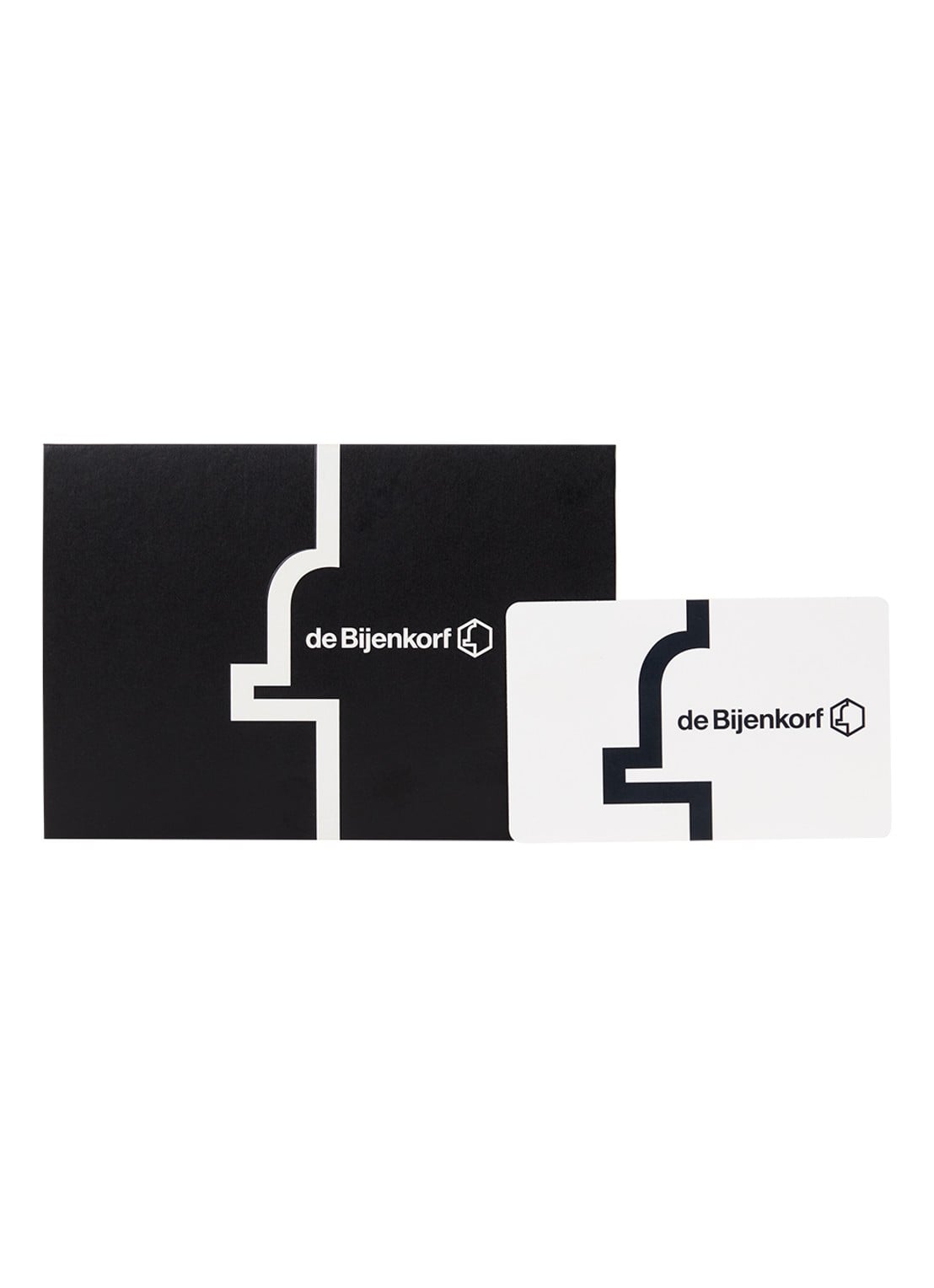 de Bijenkorf Digitale cadeaucard binnen 30 minuten via e-mail, beschikbaar in €5 t/m €100. Print hem uit en vouw zelf de bijpassende cadeauverpakking! - voorkant wit