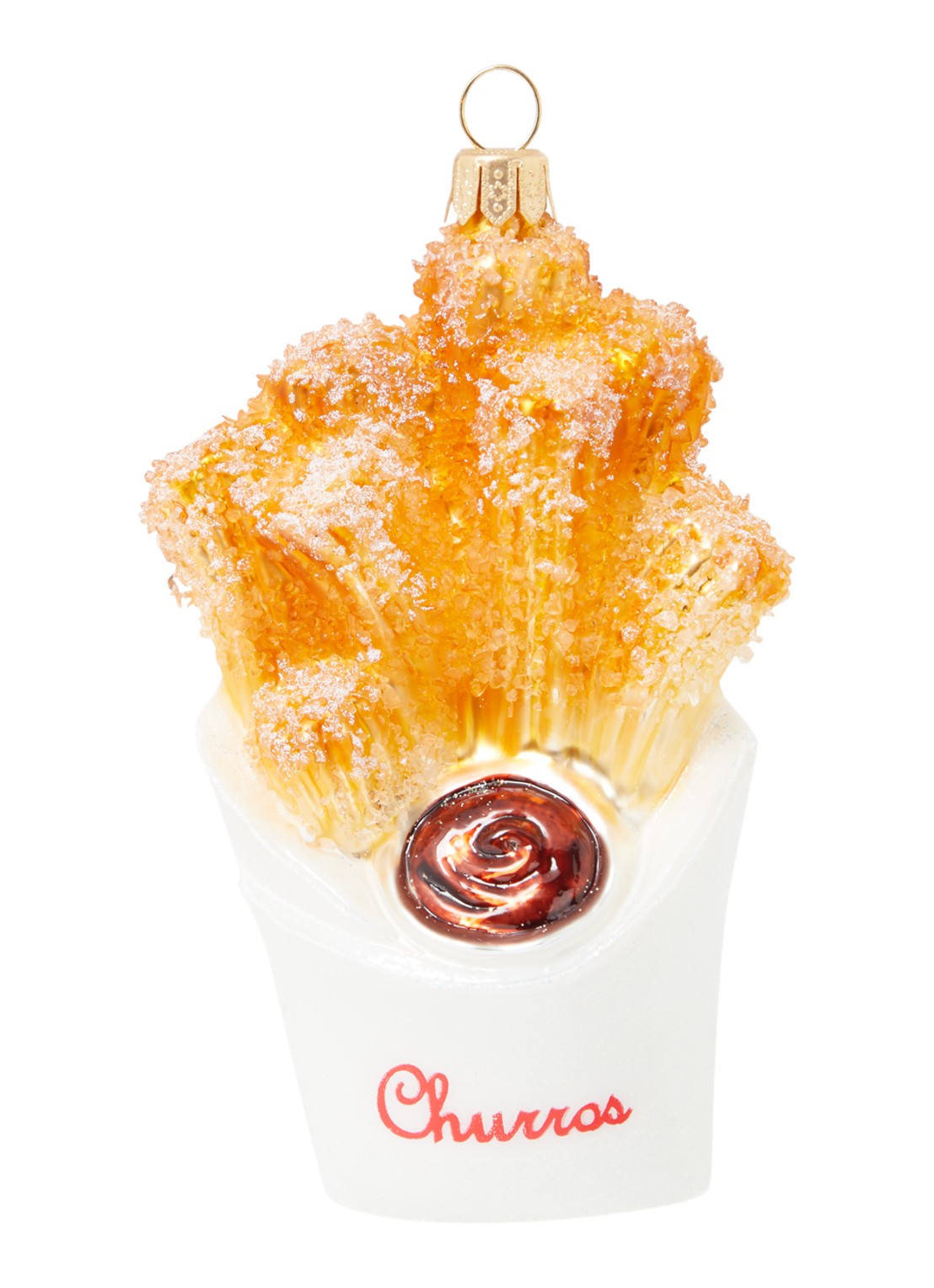 de Bijenkorf Home Churro kersthanger 12 cm - voorkant oranje