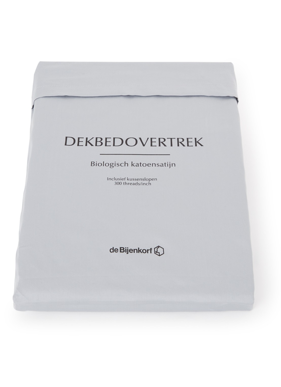 de Bijenkorf Home Dekbedovertrekset van  katoensatijn 300TC - inclusief kussenslopen - detail 3 lichtblauw