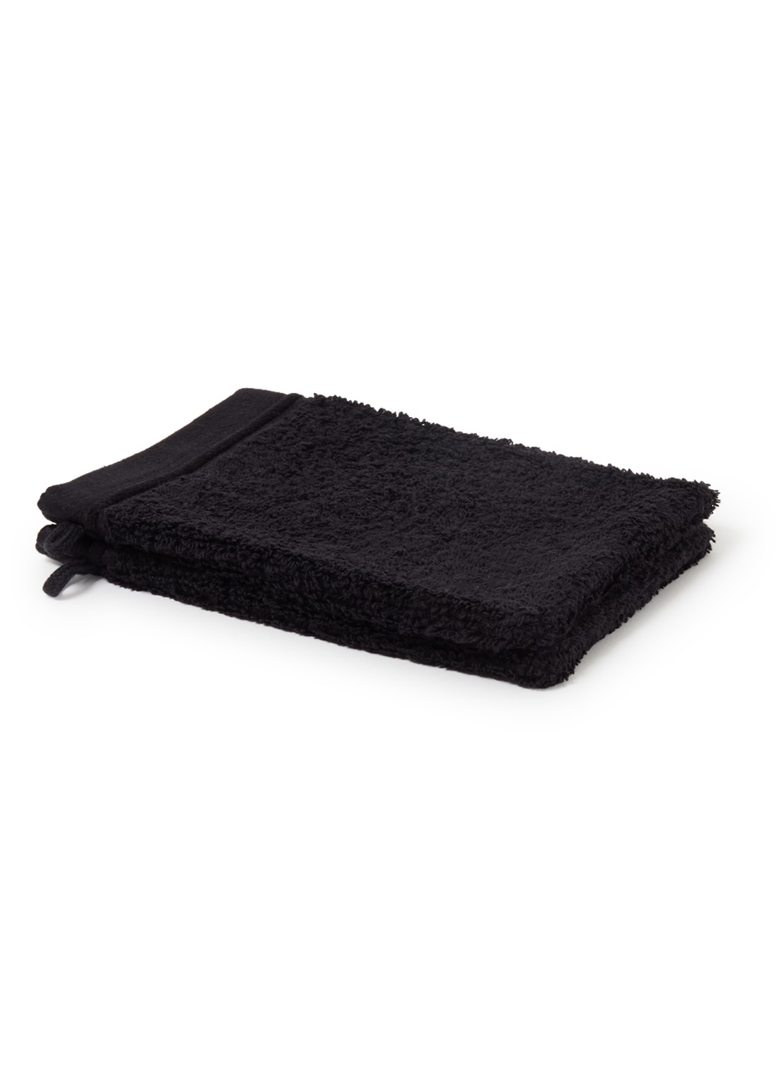 de Bijenkorf Home Evolution washand- 580 gr/m2 - 16 x 21 cm set van 2 - voorkant zwart