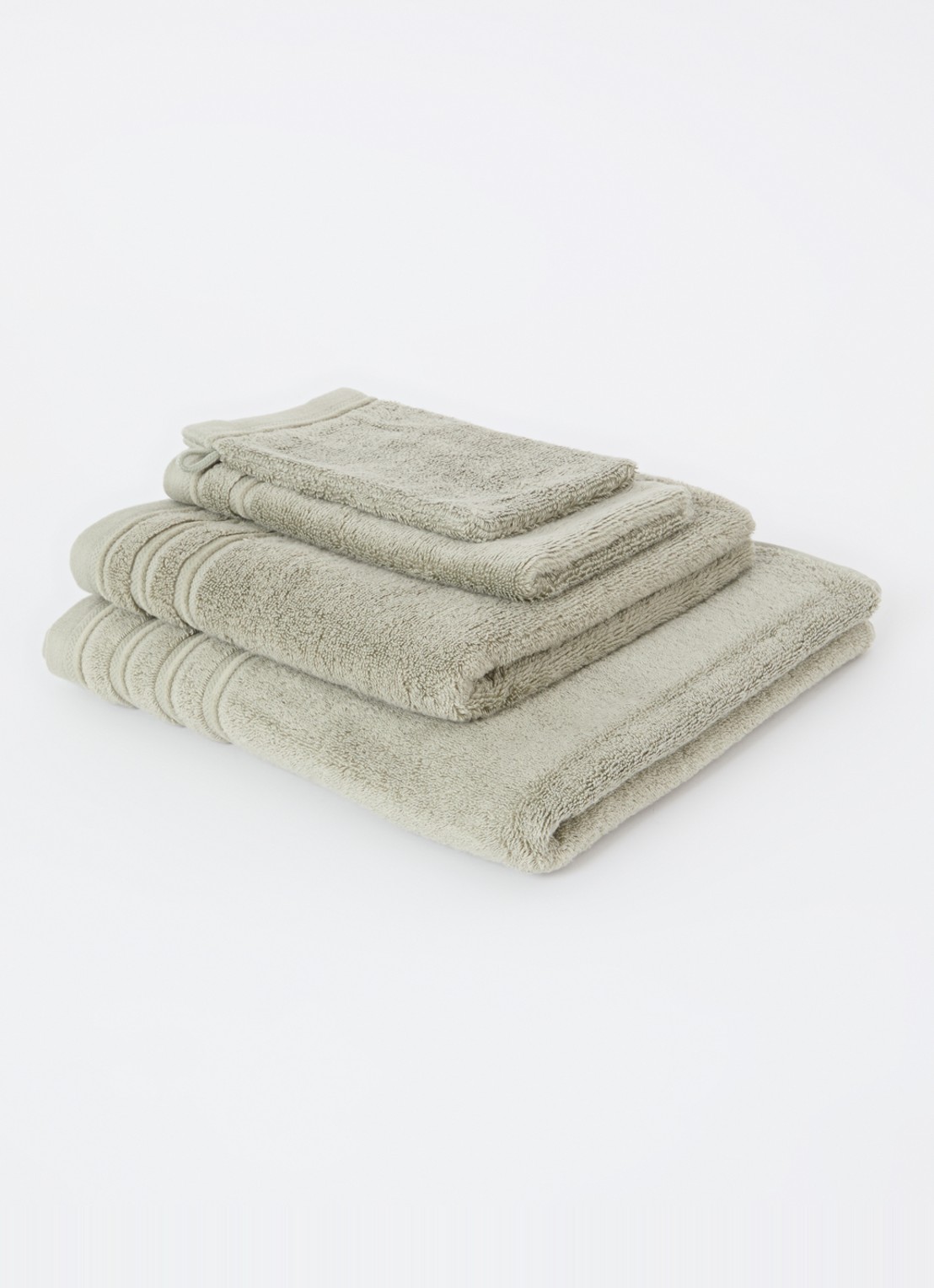 de Bijenkorf Home Evolution washand- 580 gr/m2 - 16 x 21 cm set van 2 - voorkant 2 groen