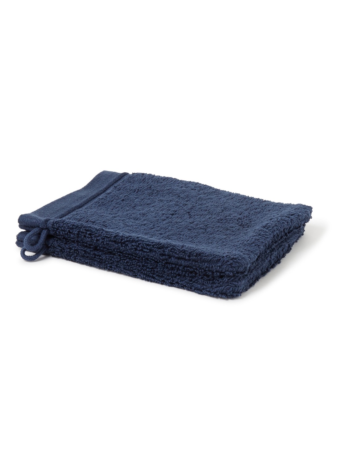 de Bijenkorf Home Evolution washand- 580 gr/m2 - 16 x 21 cm set van 2 - voorkant 3 donkerblauw