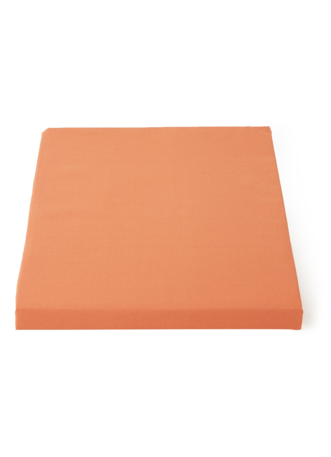 de Bijenkorf Home  hoeslaken van katoen perkal 200TC, hoekhoogte 30 cm - voorkant oranje