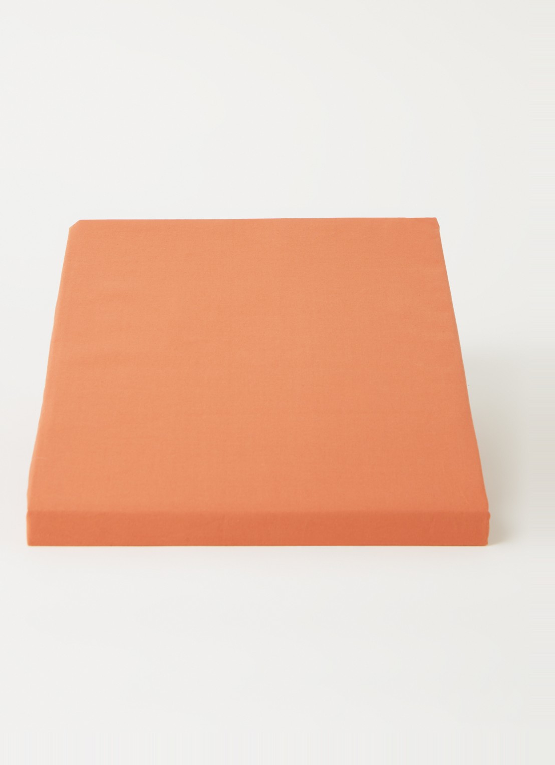 de Bijenkorf Home  hoeslaken van katoen perkal 200TC, hoekhoogte 30 cm - voorkant 2 oranje