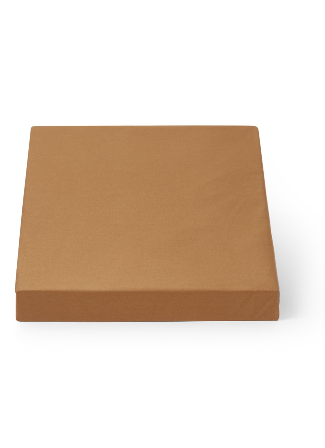 de Bijenkorf Home  hoeslaken van  katoensatijn 300TC, hoekhoogte 30 cm - voorkant bruin