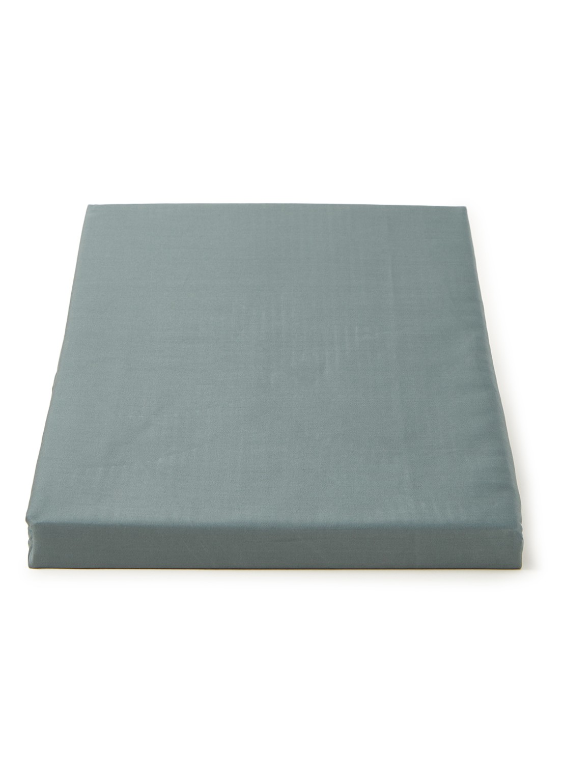 de Bijenkorf Home  hoeslaken van  katoensatijn 300TC, hoekhoogte 30 cm - voorkant lindegroen