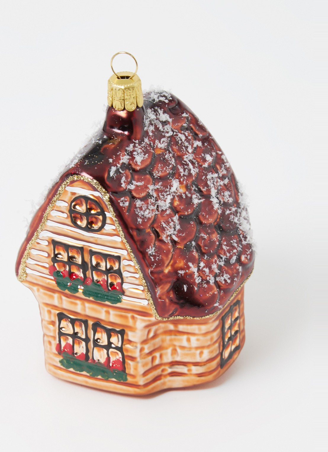 de Bijenkorf Home Huisje kersthanger 9 cm - detail 3 bruin