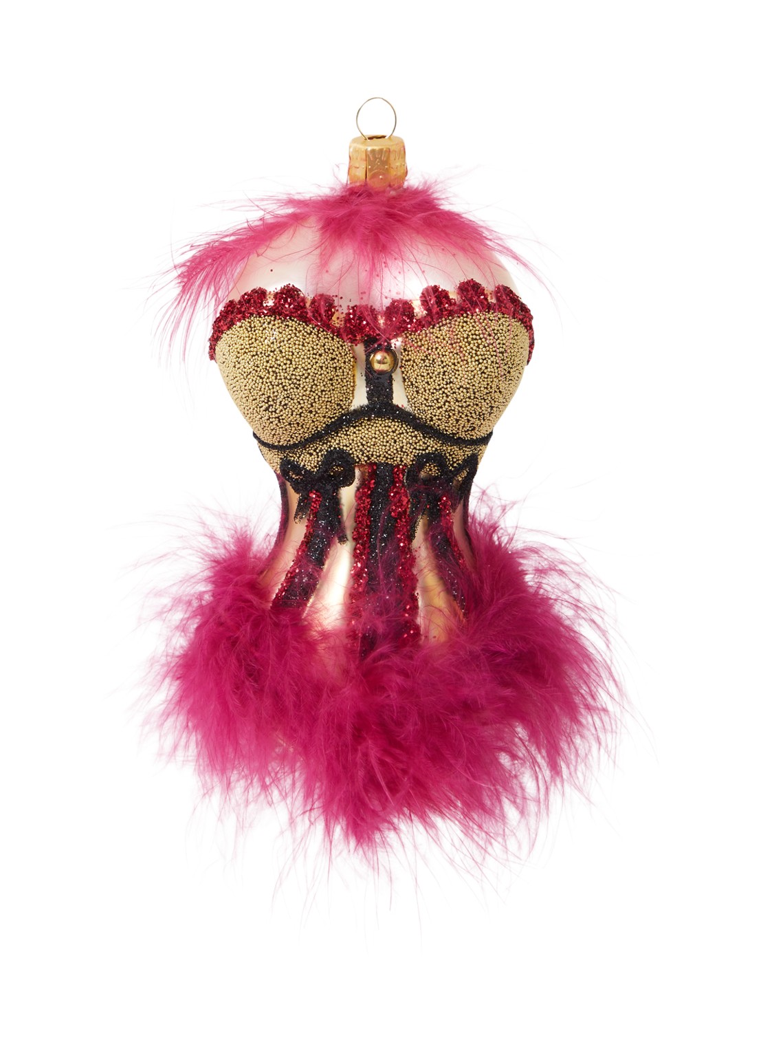de Bijenkorf Home Korset kersthanger 13 cm - voorkant 2 fuchsia