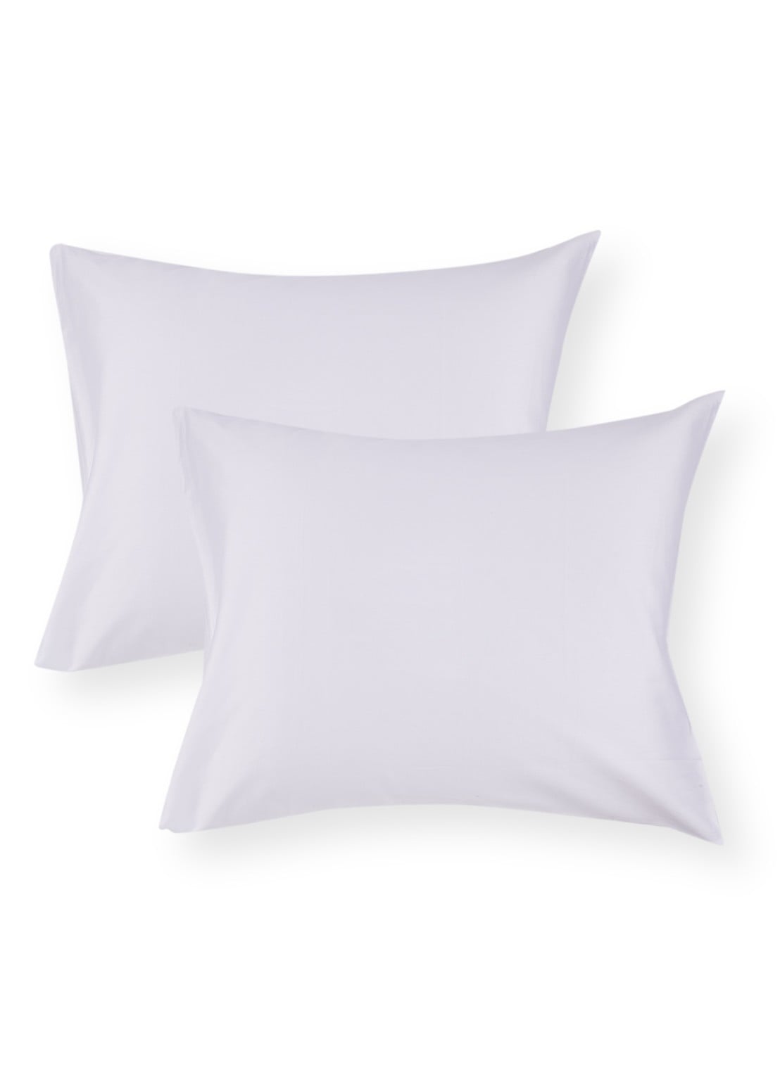 de Bijenkorf Home  kussensloop van  katoensatijn 300TC in 2-pack  - voorkant 2 wit