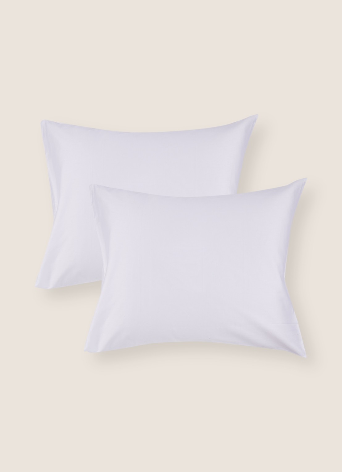 de Bijenkorf Home  kussensloop van  katoensatijn 300TC in 2-pack  - voorkant 3 wit
