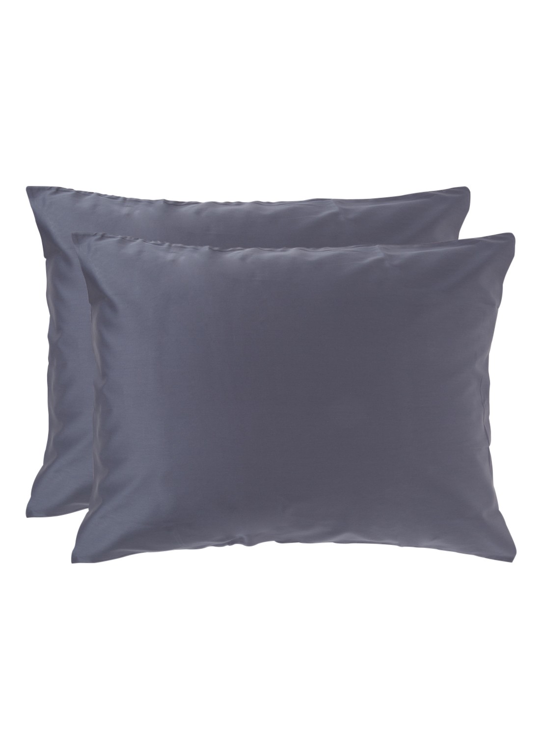 de Bijenkorf Home Kussensloop van  katoensatijn 300TC in 2-pack - voorkant indigo