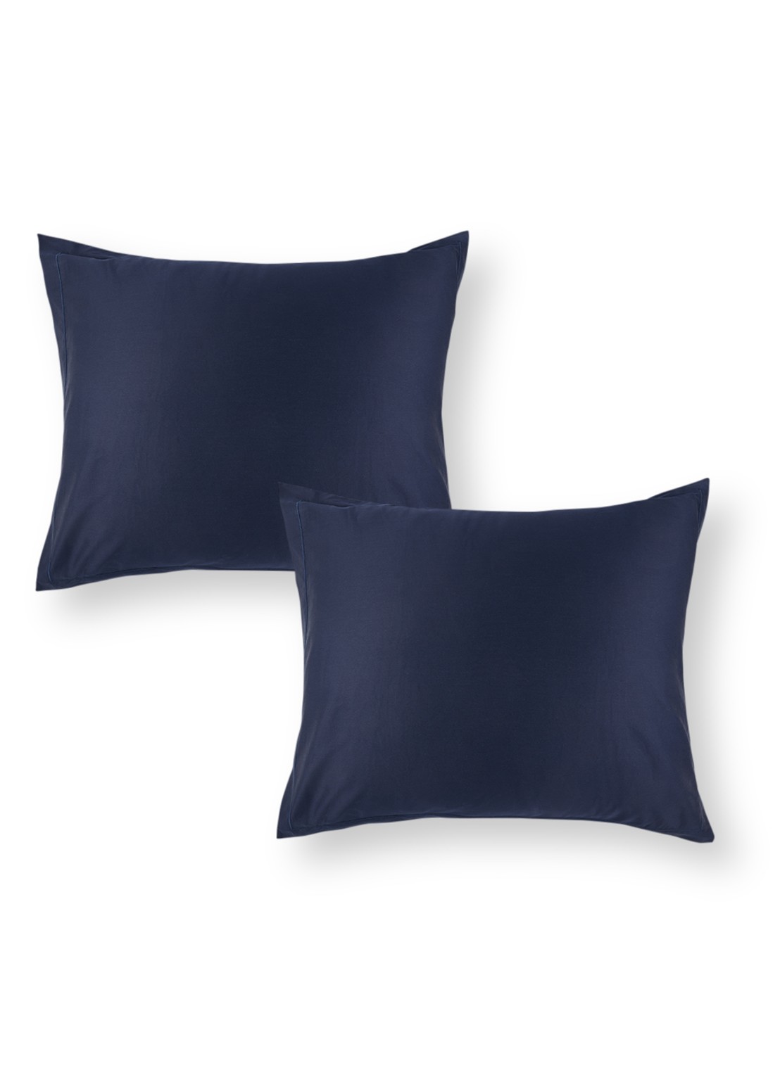 de Bijenkorf Home  kussensloop van  katoensatijn 400TC in 2-pack - voorkant blauw
