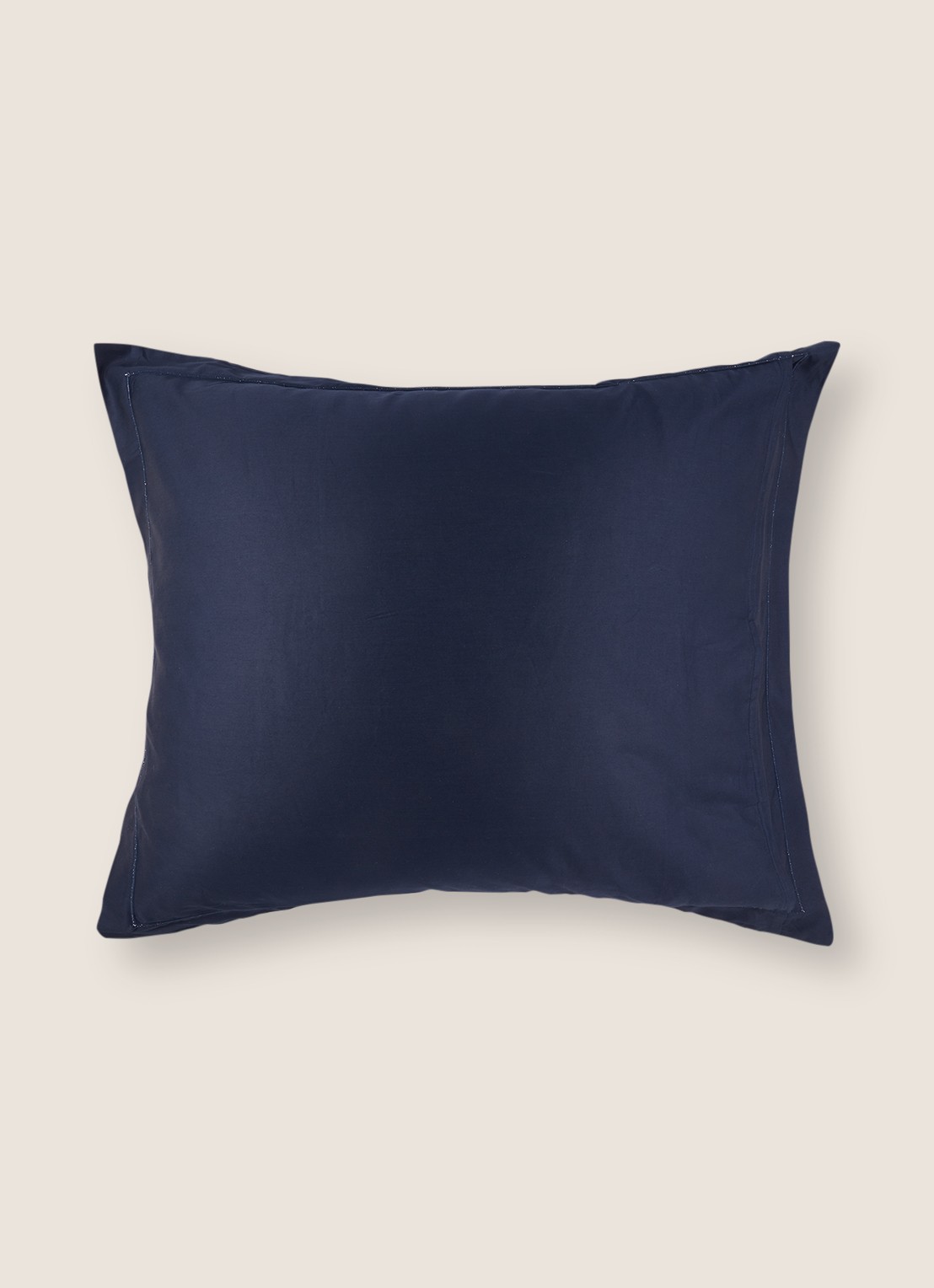 de Bijenkorf Home  kussensloop van  katoensatijn 400TC in 2-pack - voorkant 2 blauw