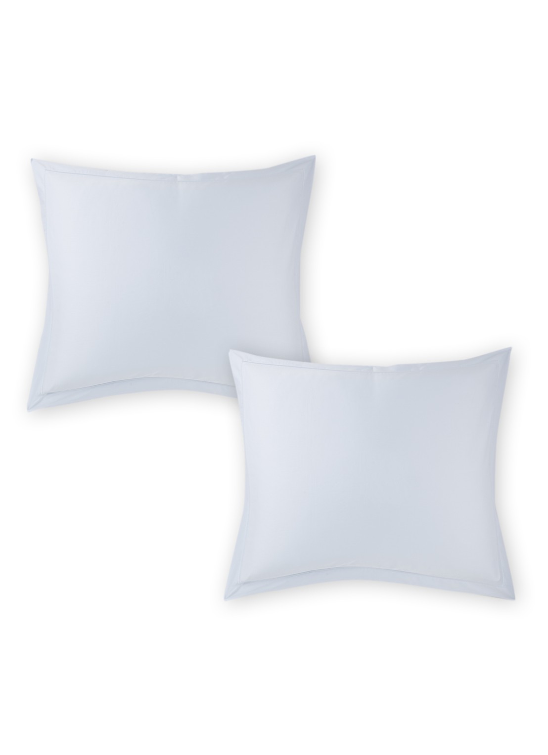 de Bijenkorf Home  kussensloop van  katoensatijn 400TC in 2-pack - voorkant lichtblauw