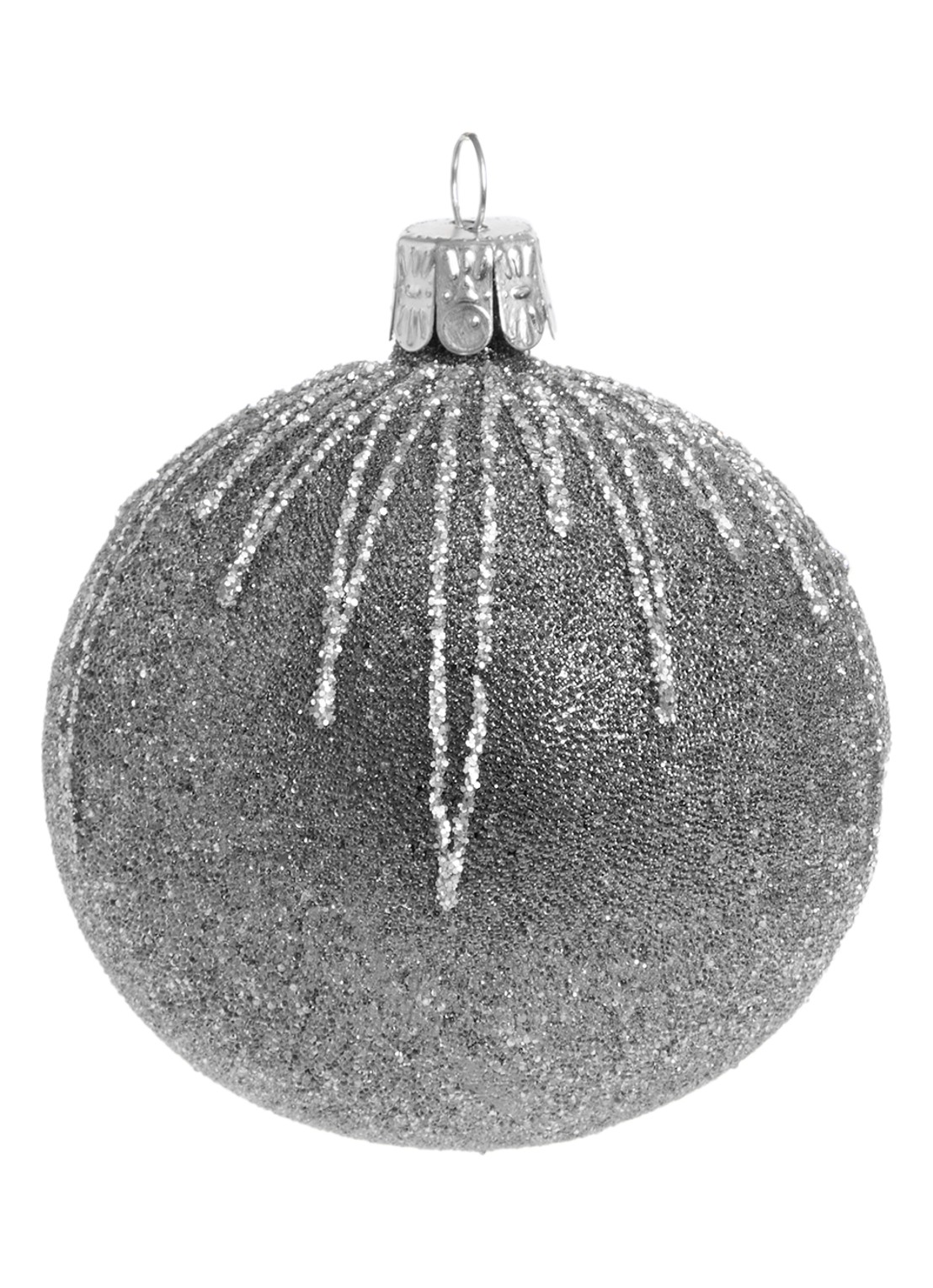 de Bijenkorf Home Party kerstbal 7 cm - voorkant 2 donkergrijs