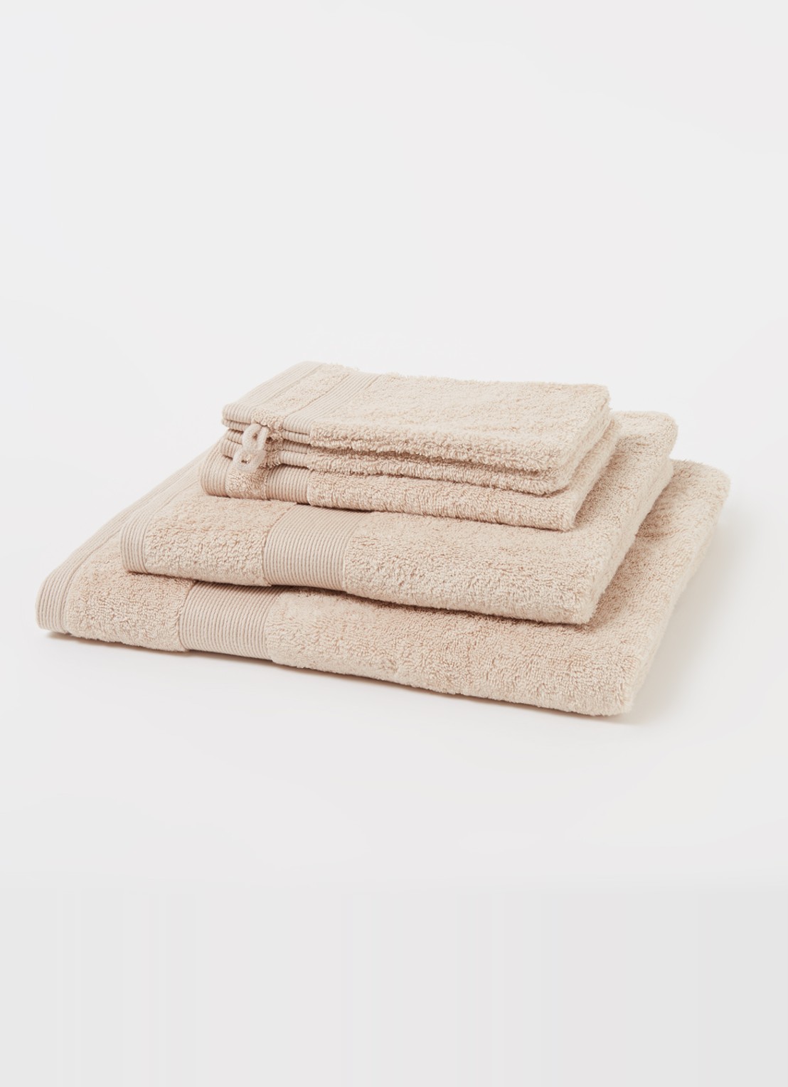 de Bijenkorf Home  Softness badhanddoek - 600 gr/m2 - 60 x 110 cm - voorkant 3 beige