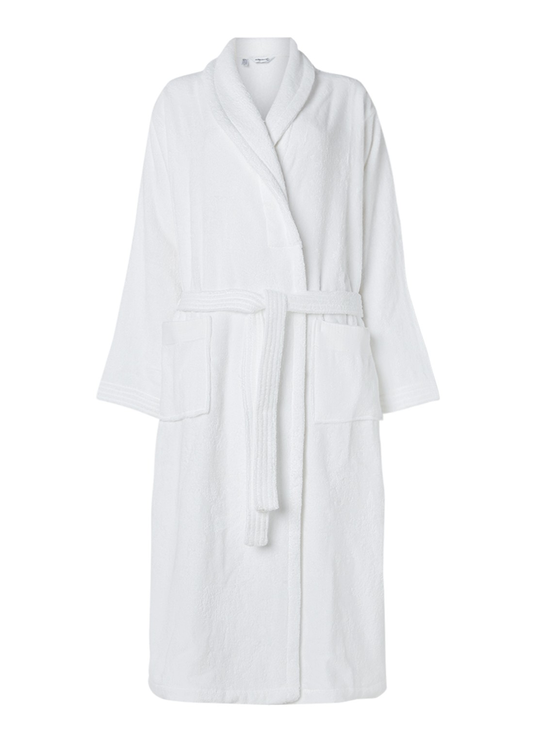 de Bijenkorf Home  Softness badjas van  katoen - unisex - voorkant 3 wit