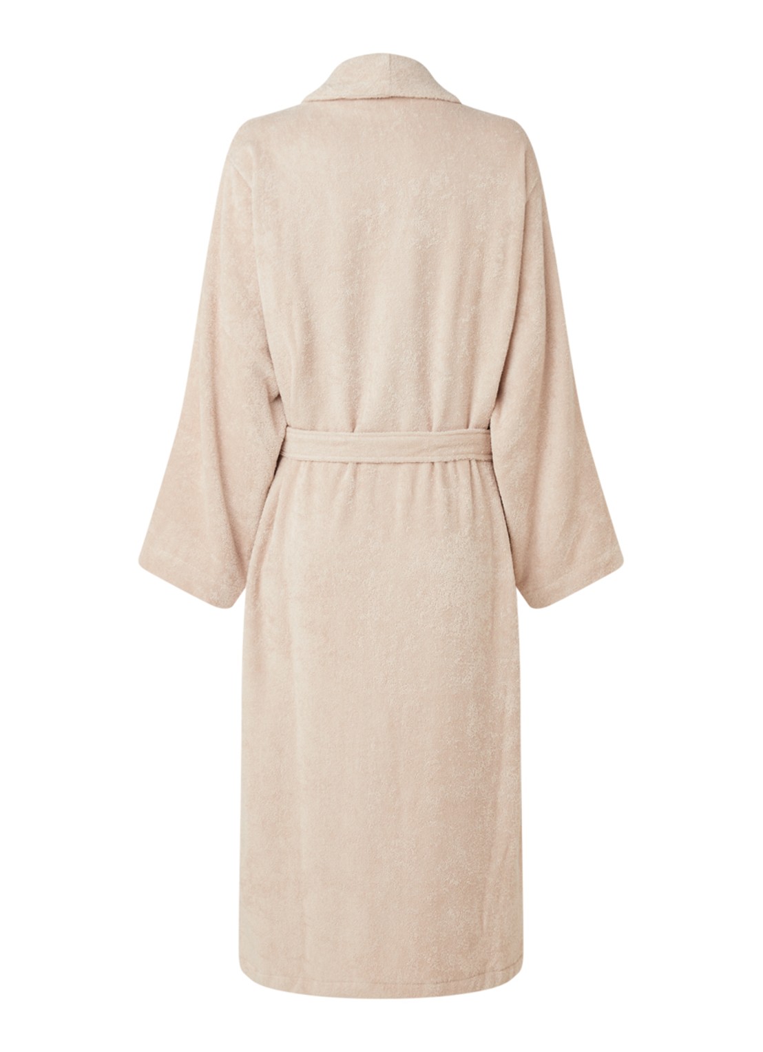 de Bijenkorf Home  Softness badjas van  katoen - unisex - achterkant 2 beige